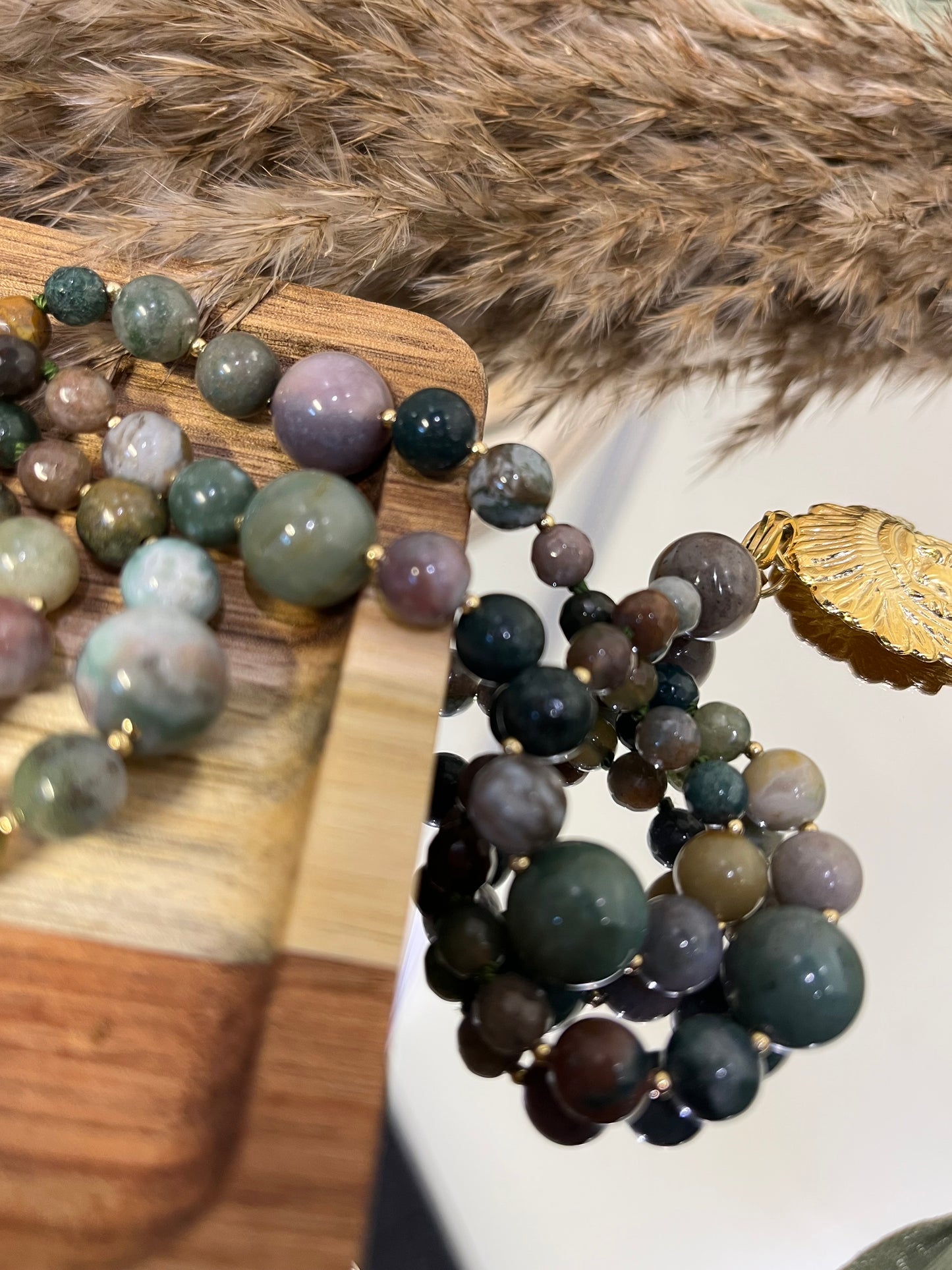 Mala « Harmonie Indienne » - ANCRAGE - ÉQUILIBRE - INTUITION - Agate indienne