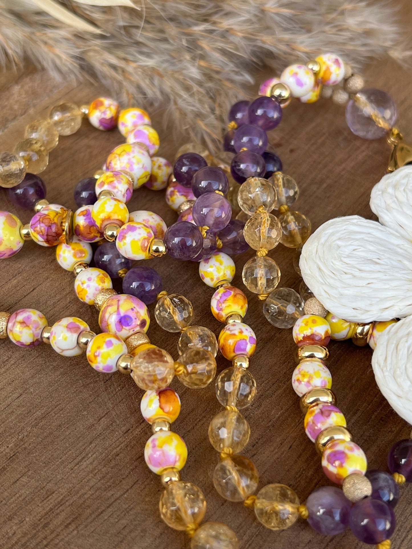 Mala "Éclat d'Amétrine" - Améthyste - Citrine - Pierre de verre