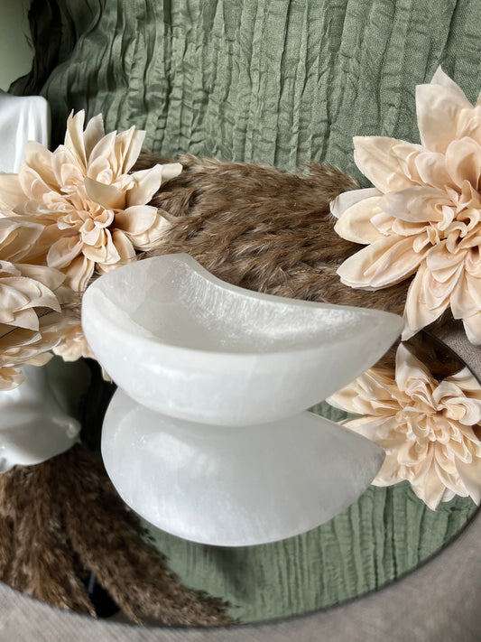 Cuenco de selenita - Luna clara