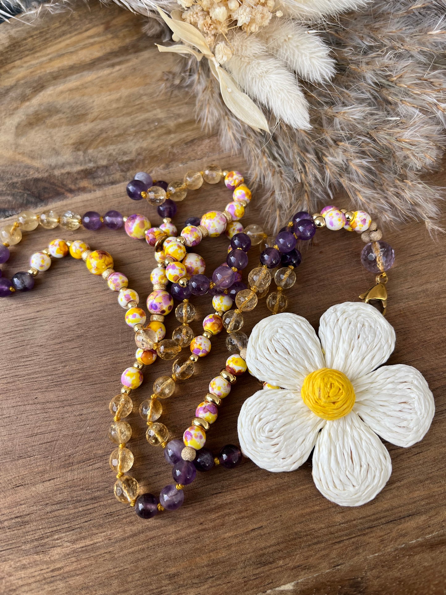 Mala "Éclat d'Amétrine" - Améthyste - Citrine - Pierre de verre