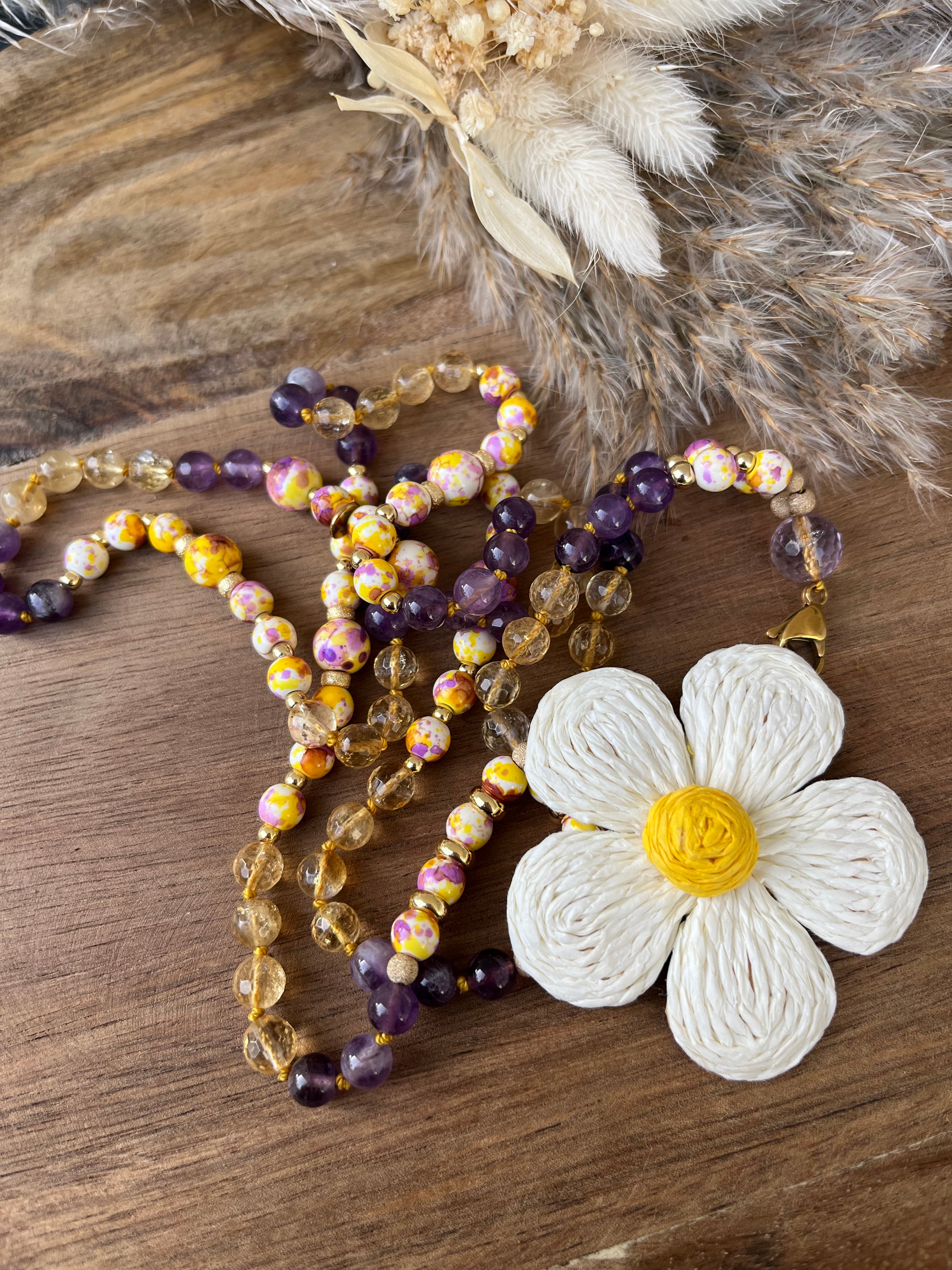 Mala "Éclat d'Amétrine" - Améthyste - Citrine - Pierre de verre