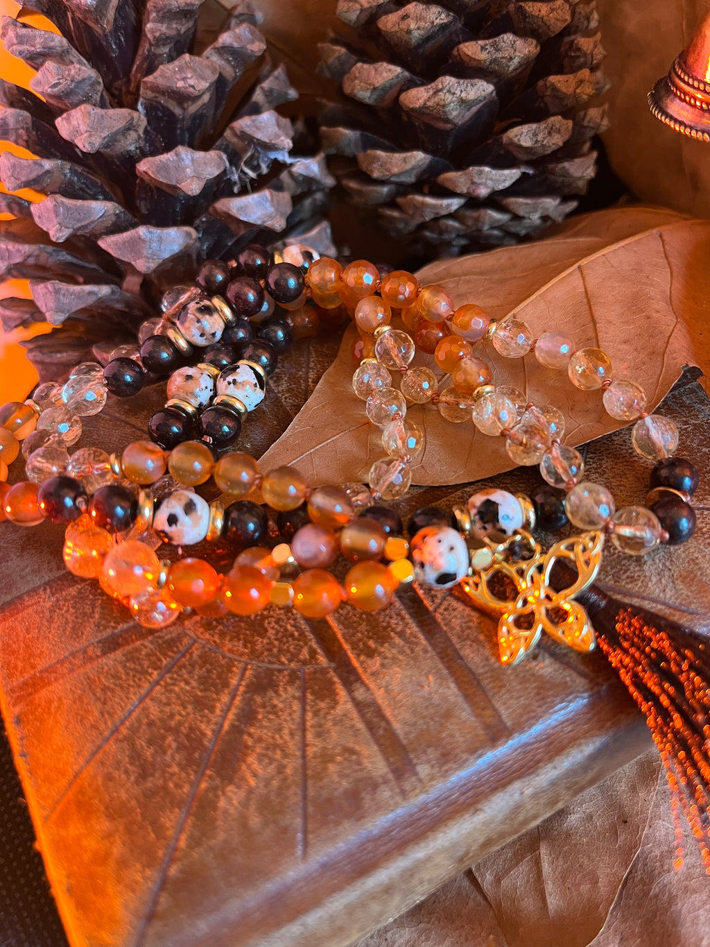 Mala "Renaissance" - ÉLAN - CRÉATION - RENOUVEAU - Grenat - Cornaline - Citrine