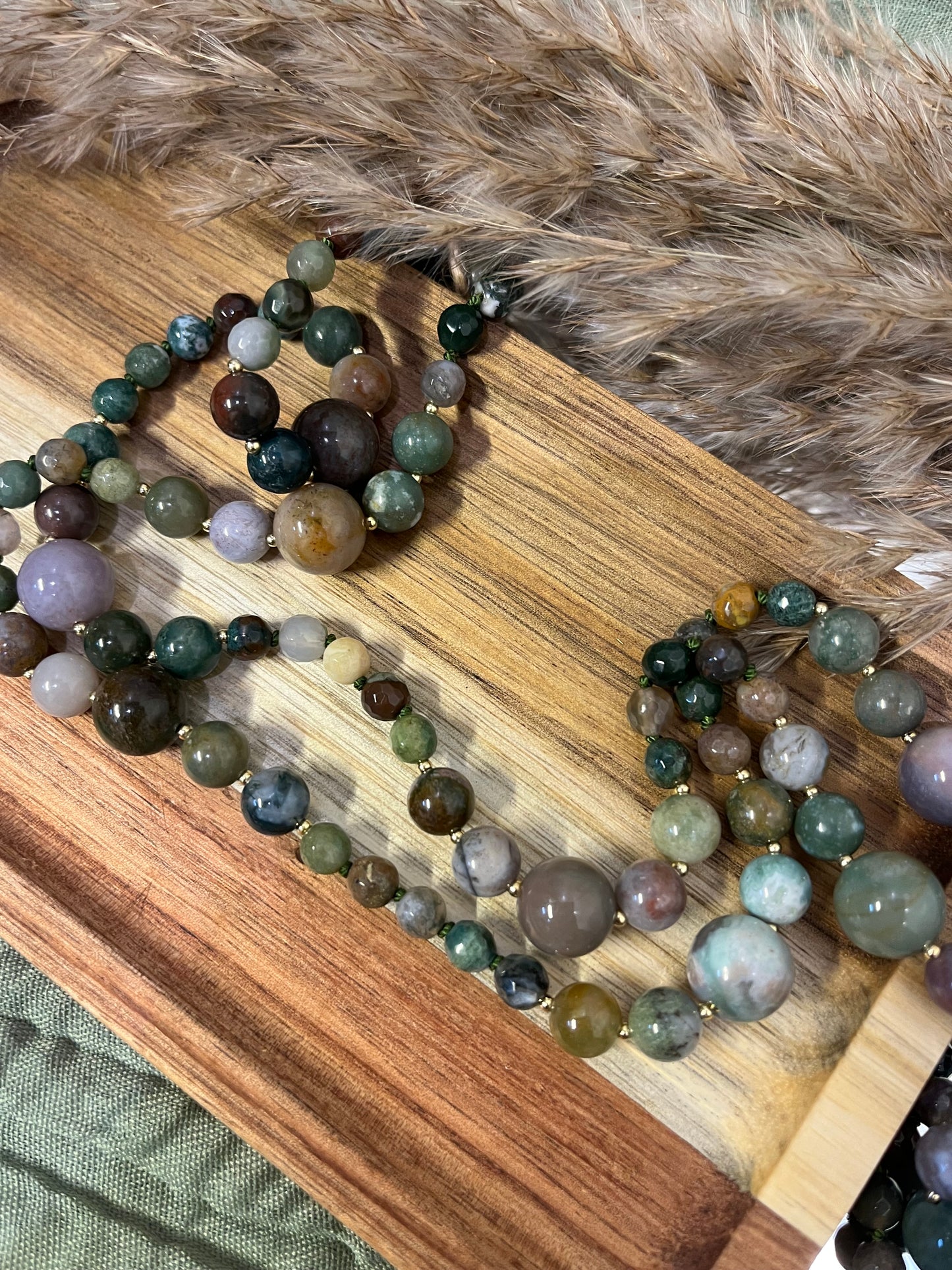 Mala « Harmonie Indienne » - ANCRAGE - ÉQUILIBRE - INTUITION - Agate indienne