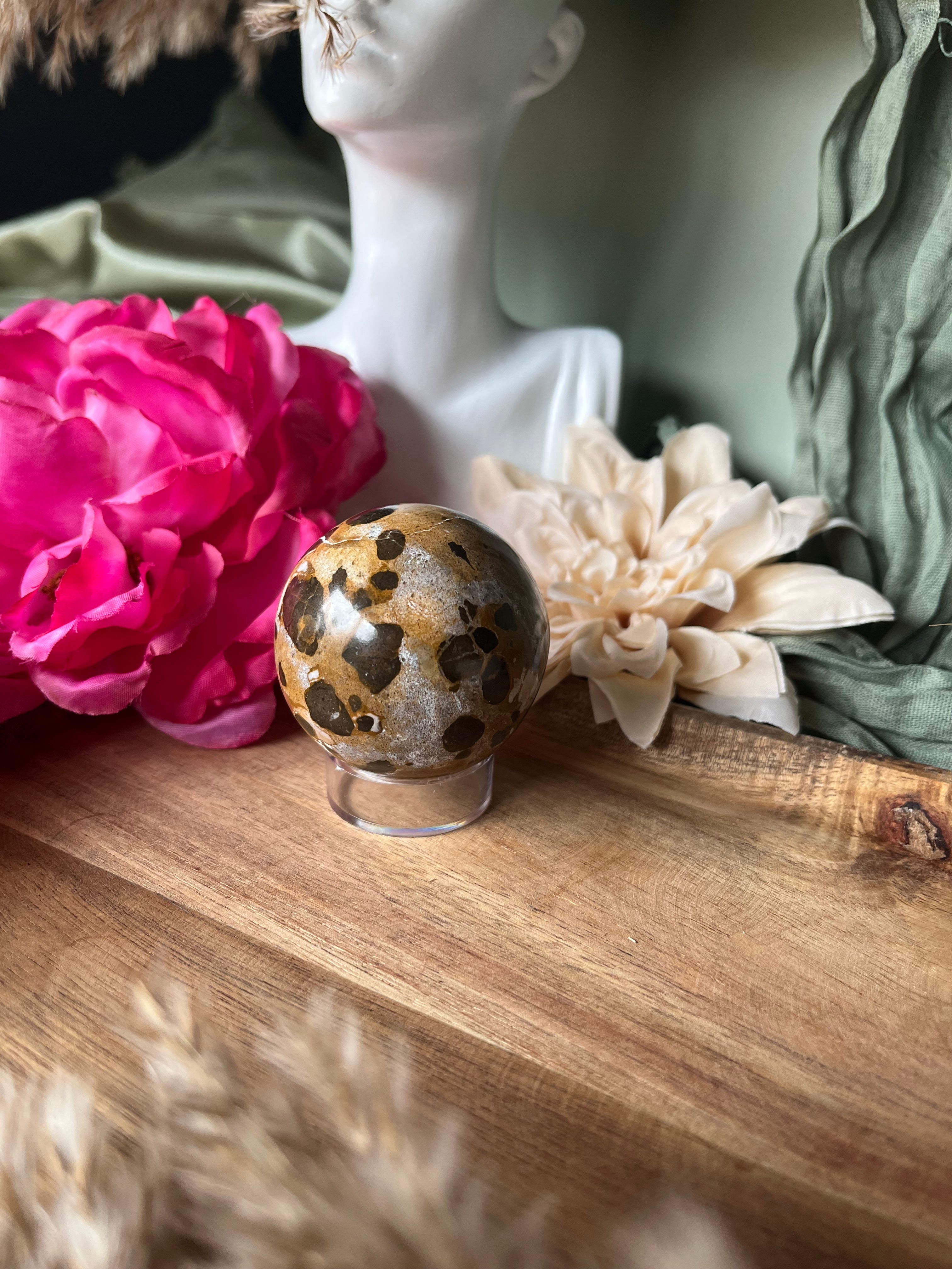 Sphère - VITALITÉ - ANCRAGE - FORCE INTÉRIEURE - Jaspe Léopard