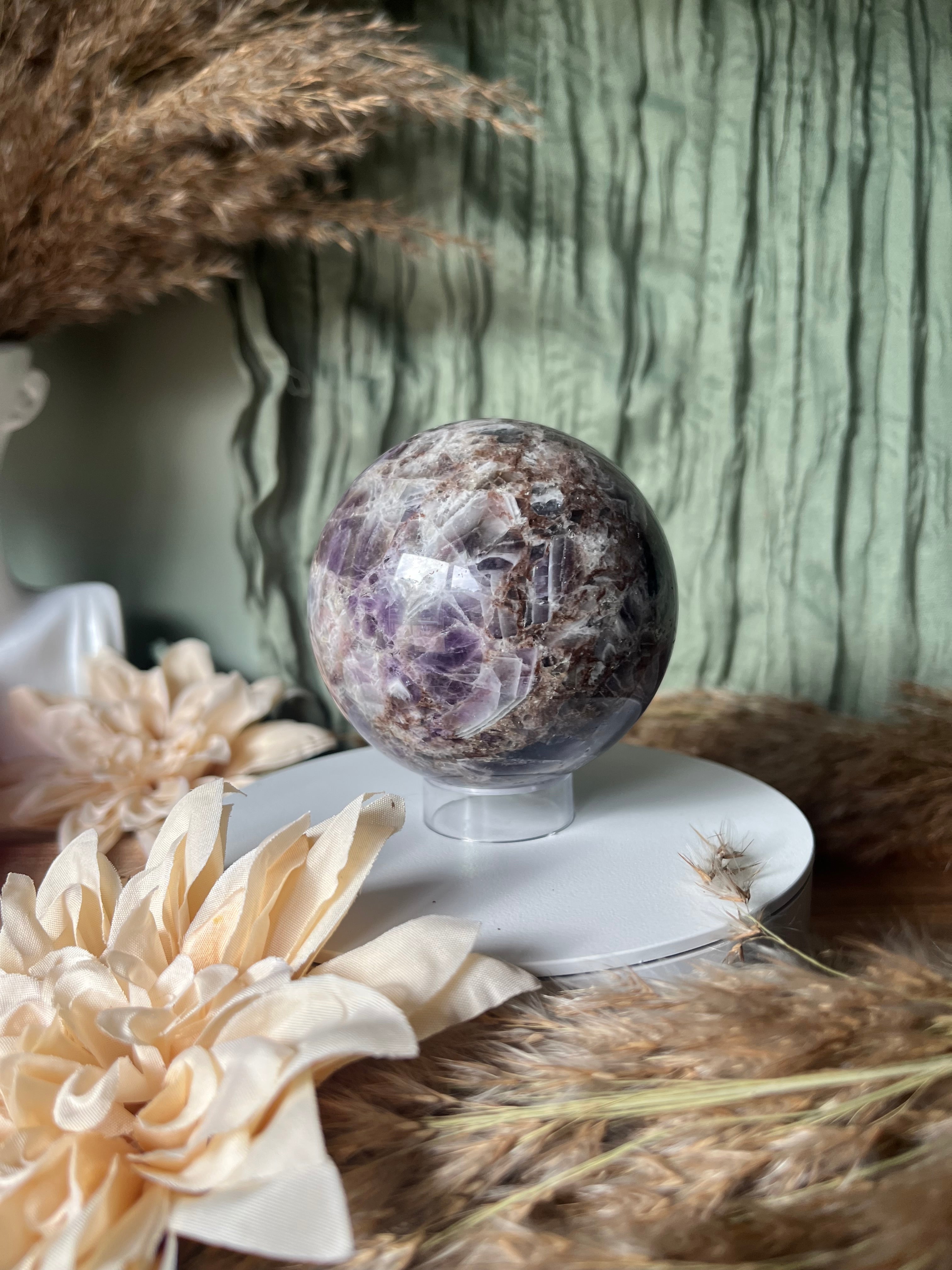 Sphère - SAGESSE- CLARTÉ INTÉRIEURE- Améthyste Chevron