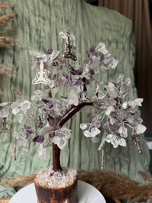 Arbre du bonheur - HARMONIE - PROTECTION -ÉLÉVATION - Cristal & Améthyste