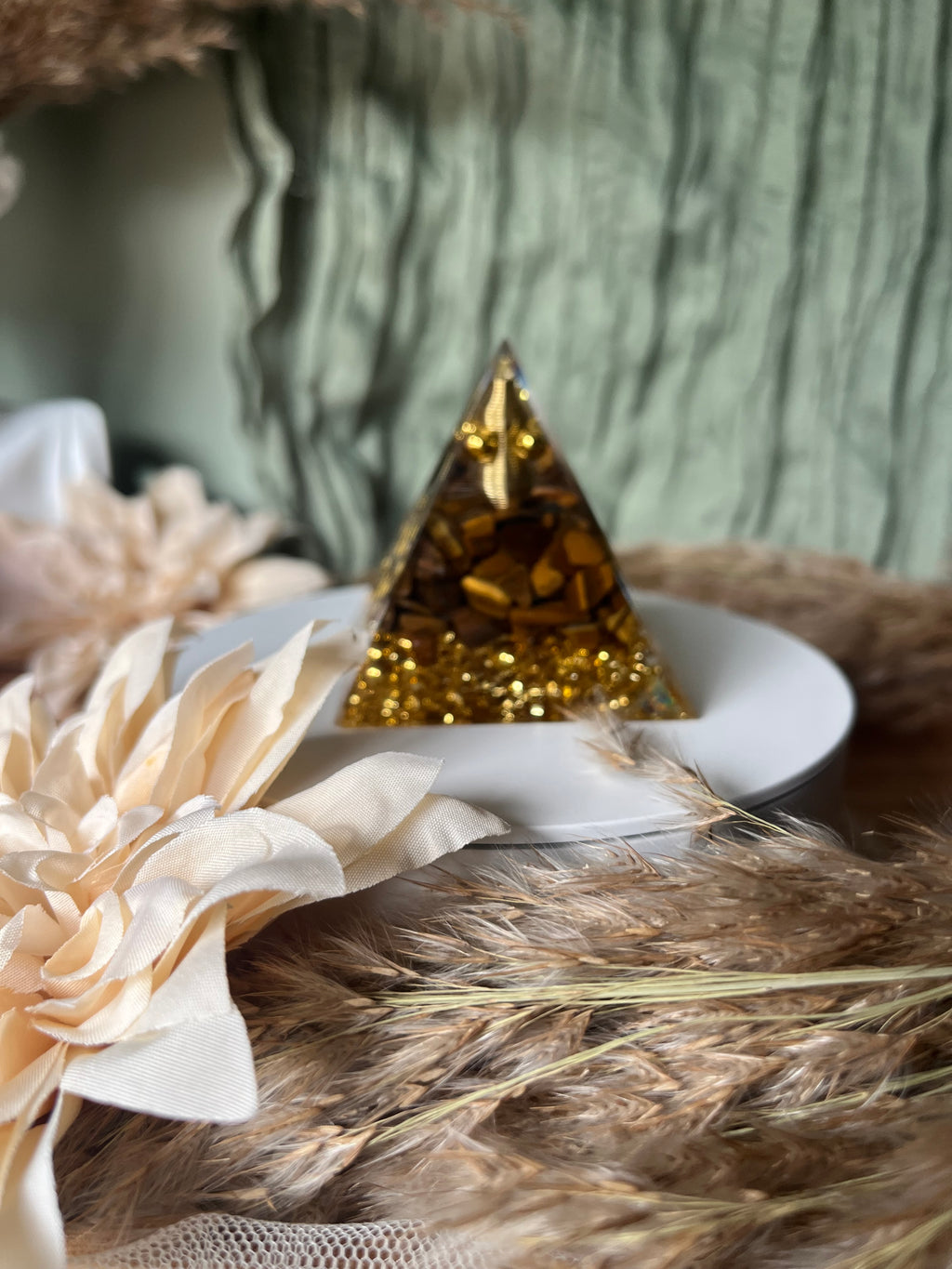 Orgonite - FORCE - PROTECTION - CONFIANCE - Œil de Tigre - Cercle magique