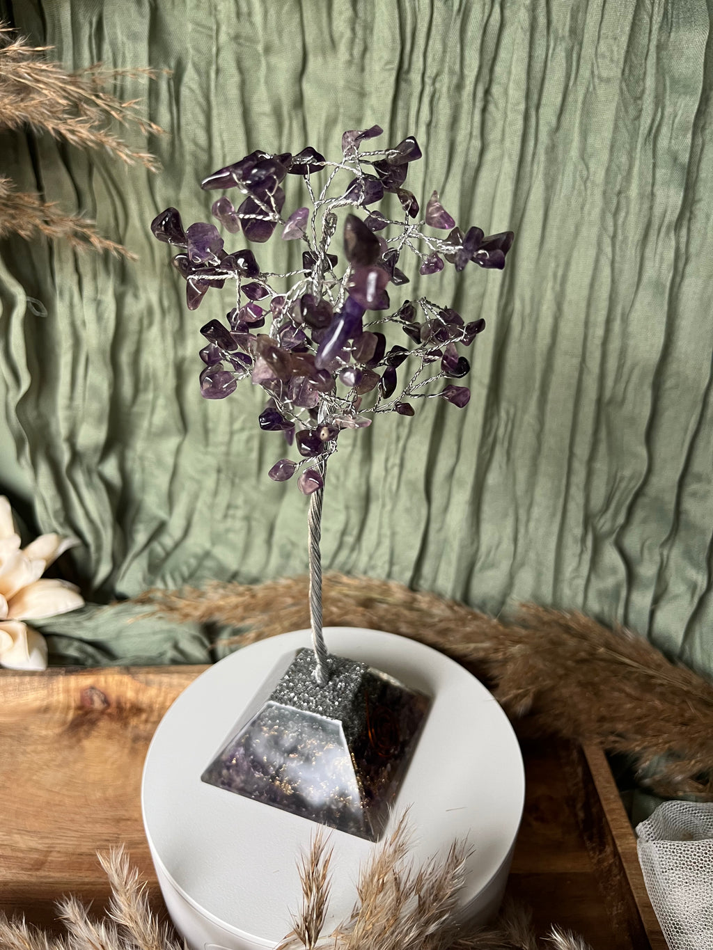 Arbre du bonheur & Orgonite - ÉNERGIE HARMONISANTE & SPIRITUELLE -Améthyste