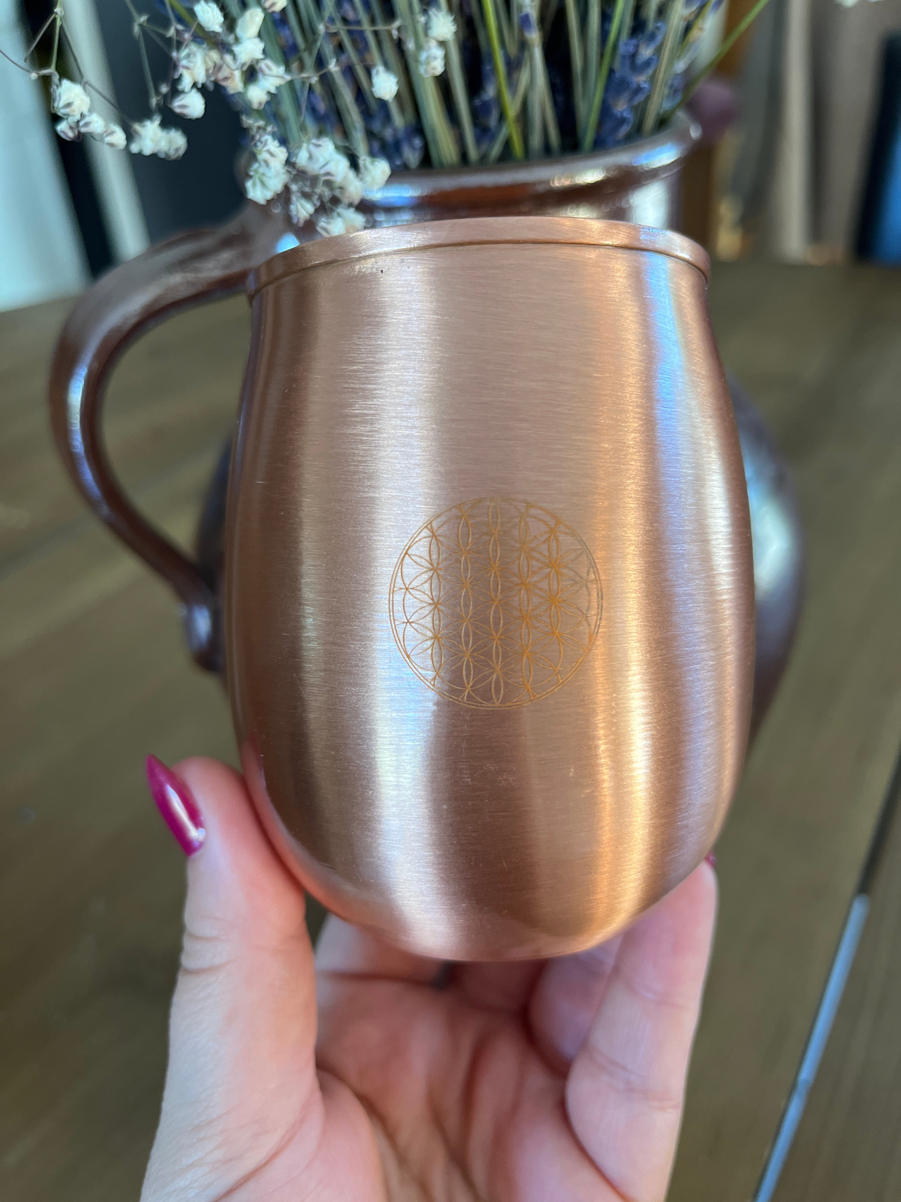 Gobelet en cuivre - Fleur de vie