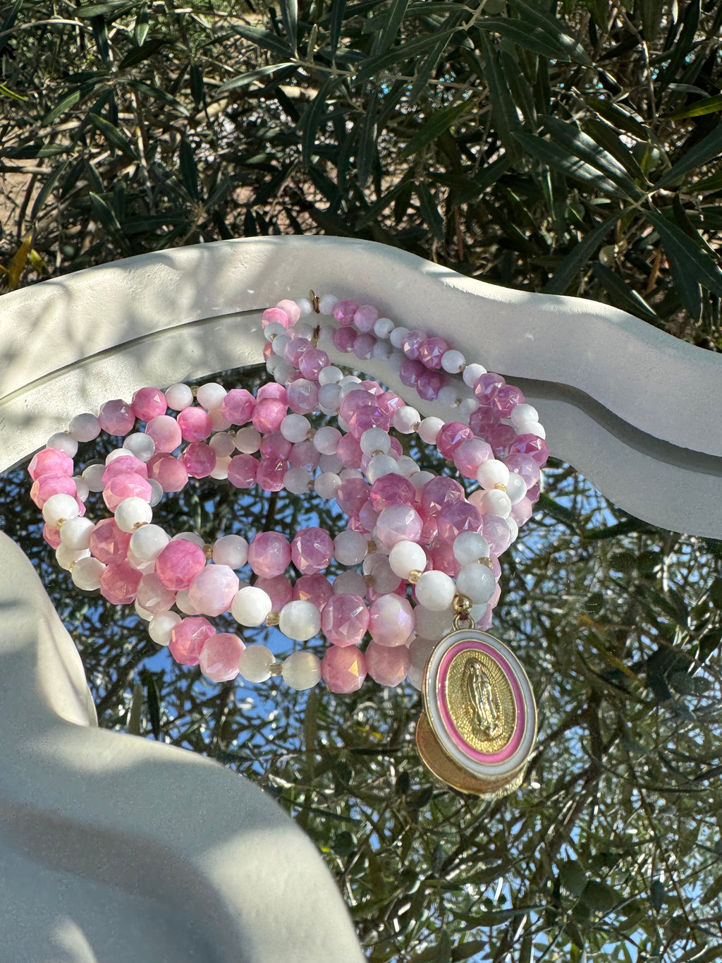 Collier Bénitier & Vierge Marie