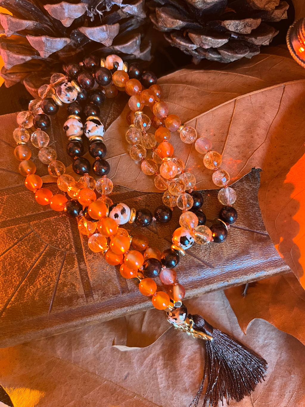 Mala "Renaissance" - ÉLAN - CRÉATION - RENOUVEAU - Grenat - Cornaline - Citrine