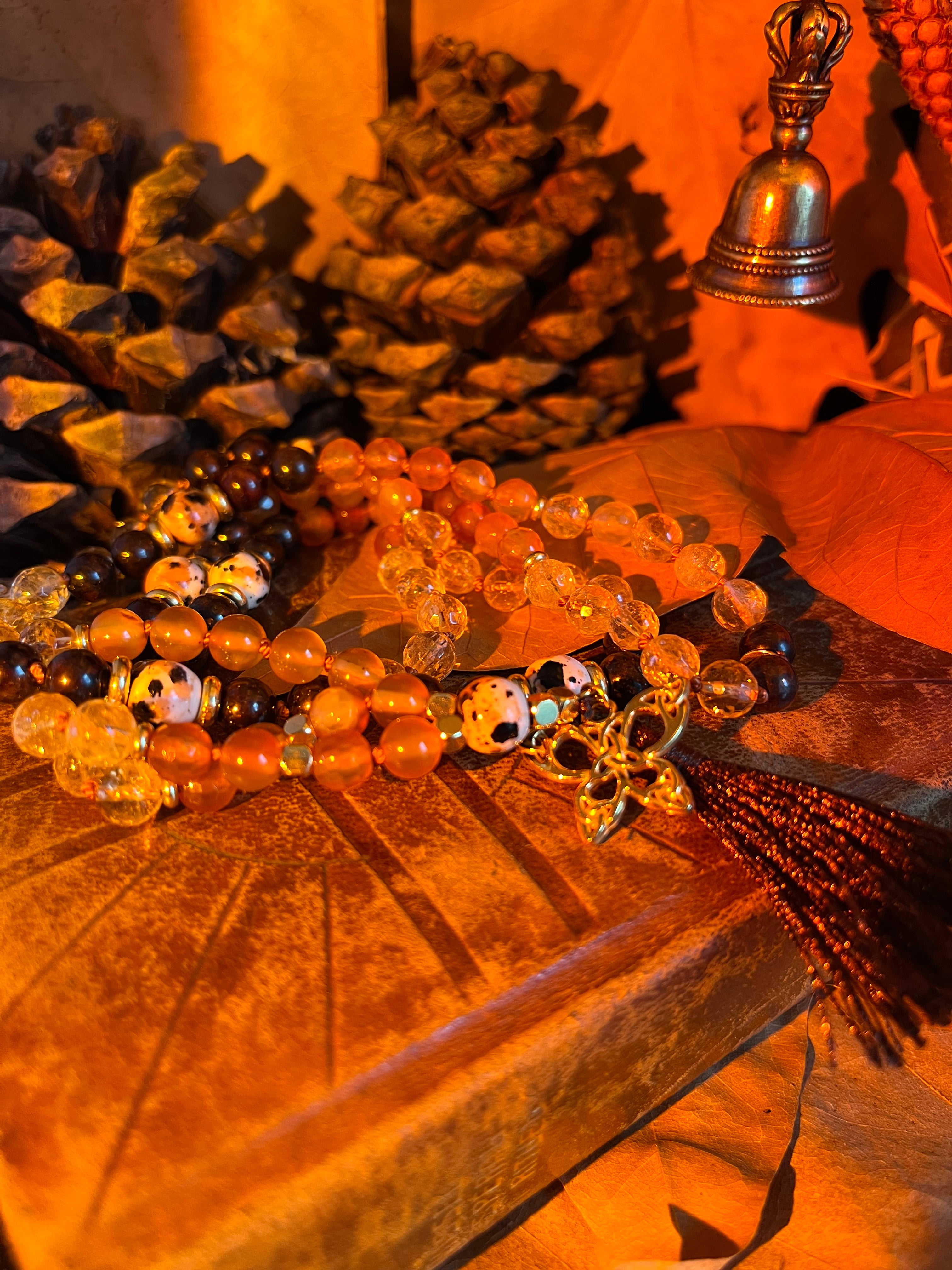 Mala "Renaissance" - ÉLAN - CRÉATION - RENOUVEAU - Grenat - Cornaline - Citrine