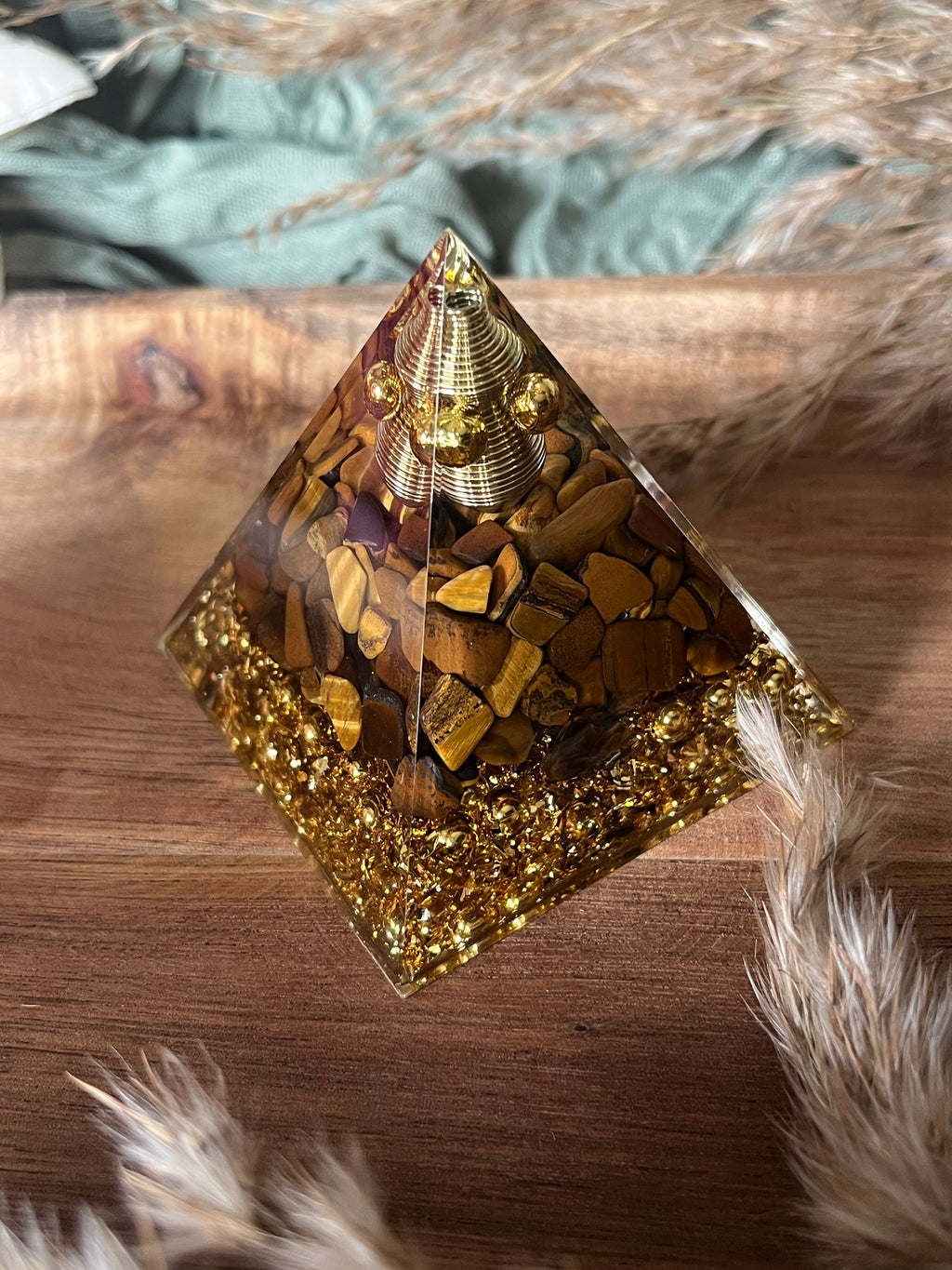 Orgonite - FORCE - PROTECTION - CONFIANCE - Œil de Tigre - Cercle magique