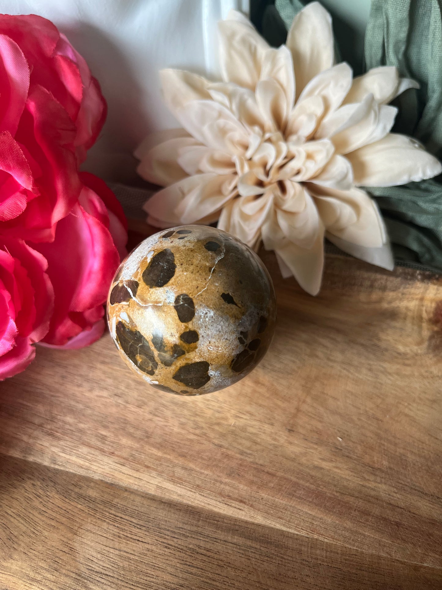 Sphère - VITALITÉ - ANCRAGE - FORCE INTÉRIEURE - Jaspe Léopard