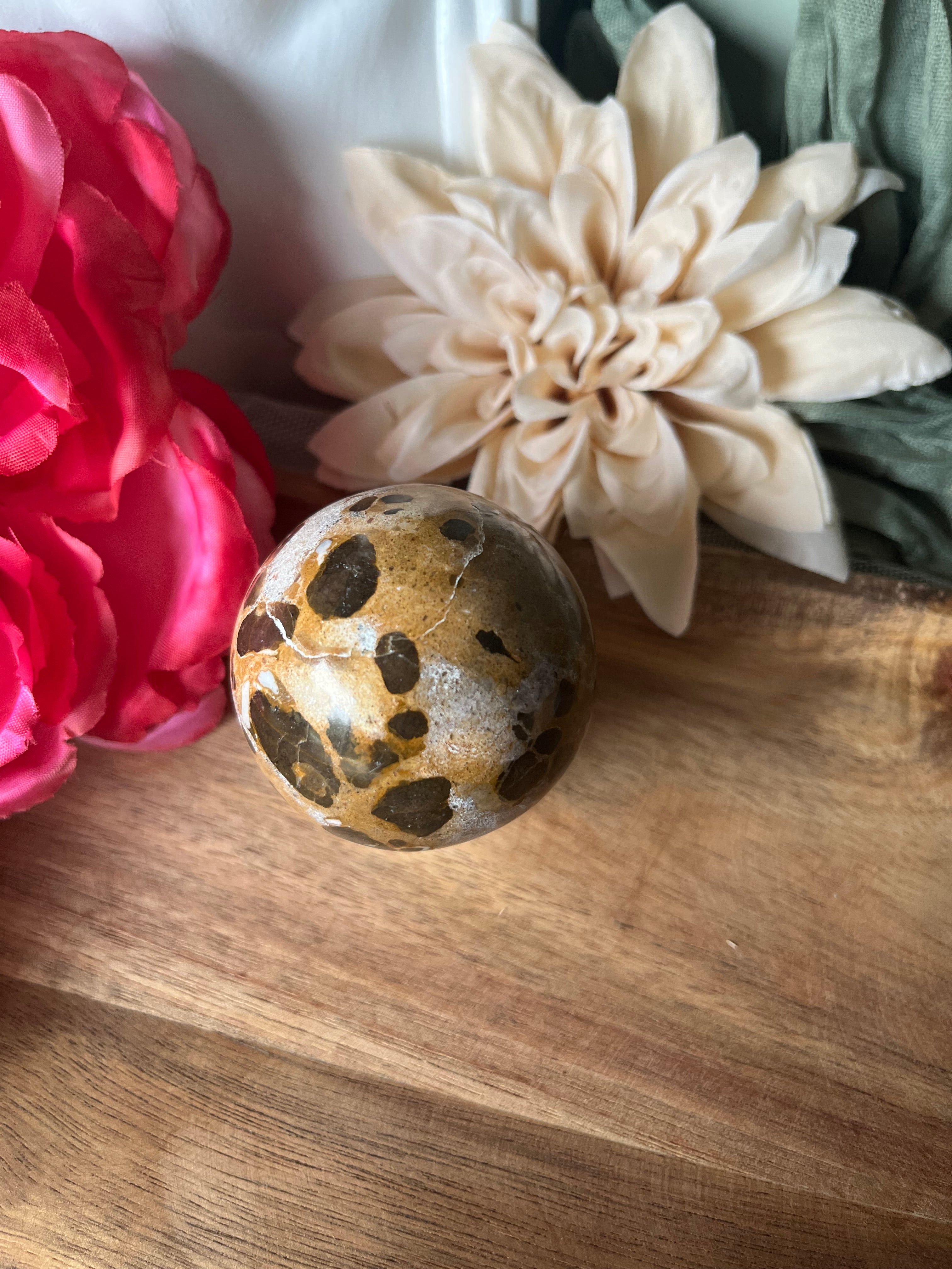 Sphère - VITALITÉ - ANCRAGE - FORCE INTÉRIEURE - Jaspe Léopard