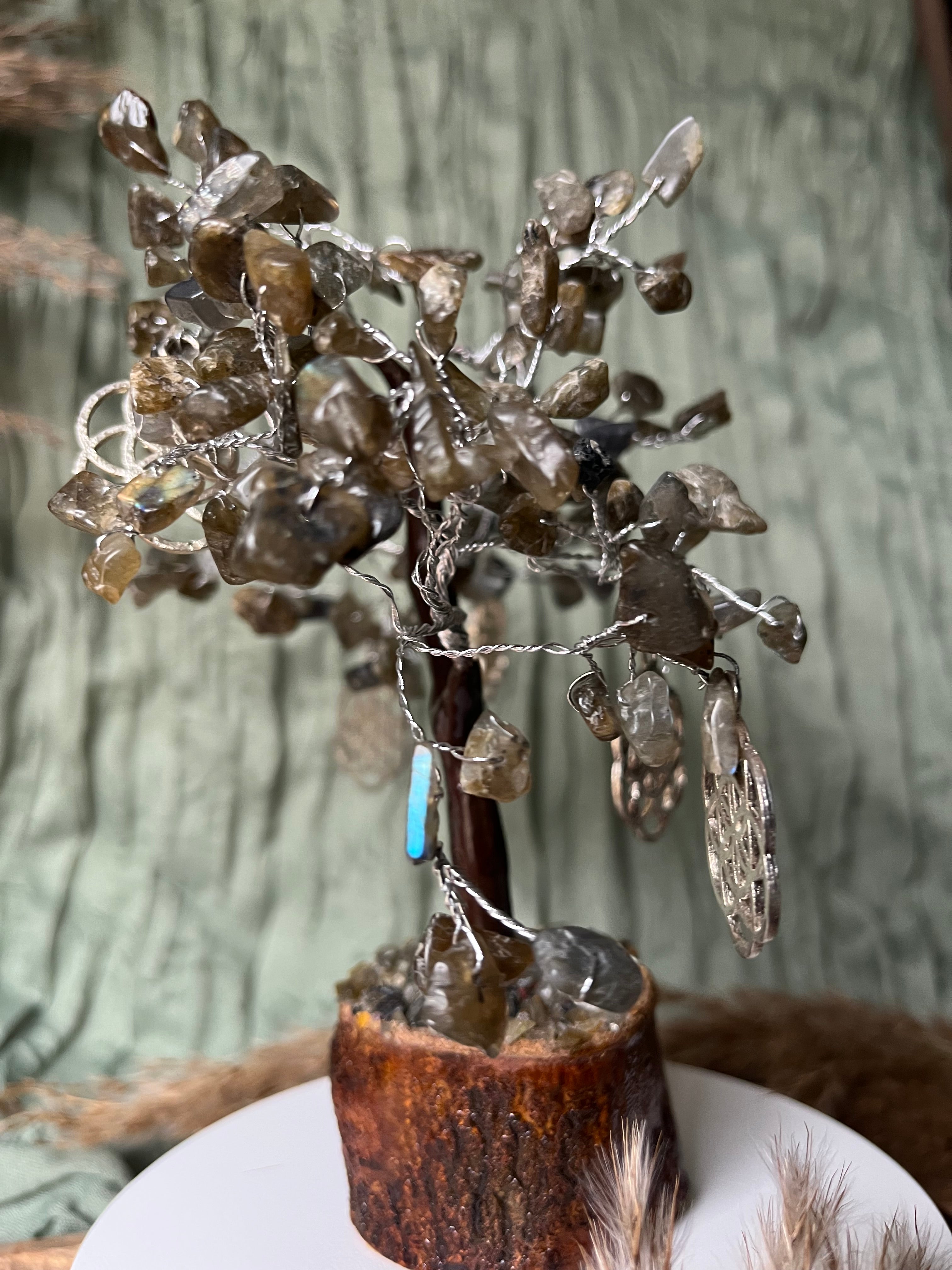 Arbre du Bonheur - PROTECTION - INTUITION - ÉLÉVATION INTÉRIEURE - Labradorite & Grains de vie