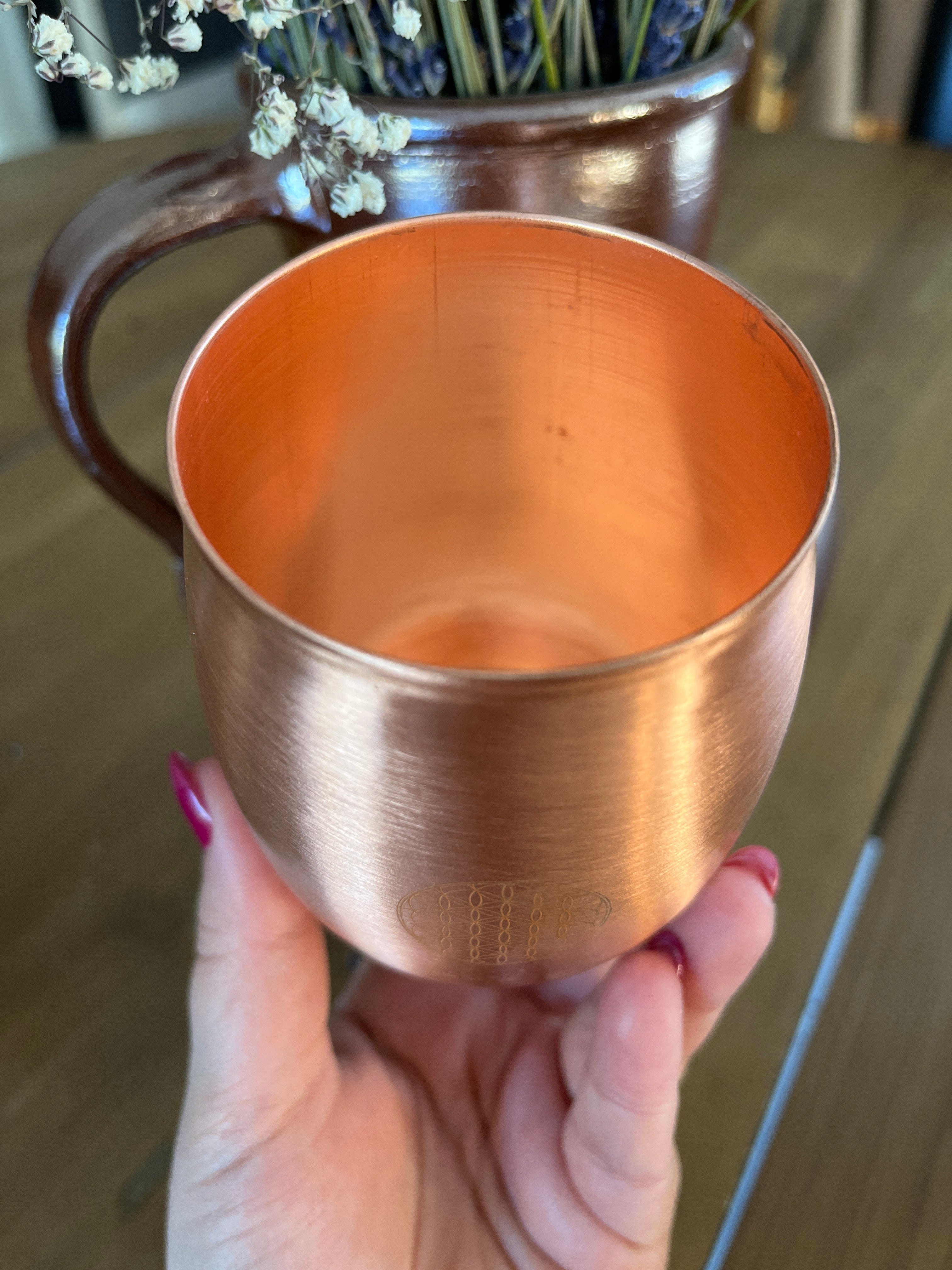 Gobelet en cuivre - Fleur de vie