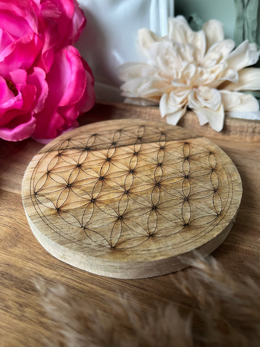 Plaque en bois - FLEUR DE VIE