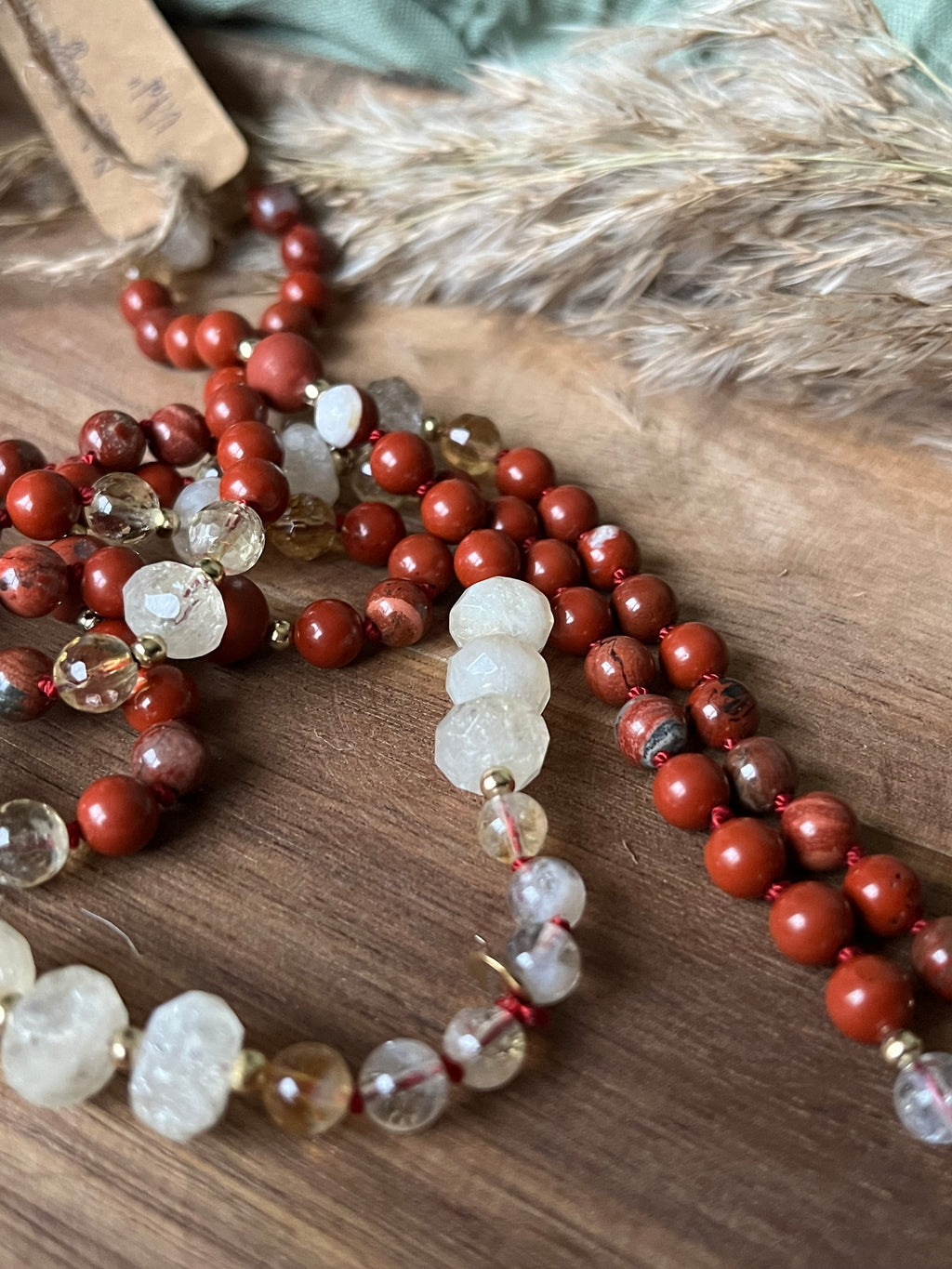 Mala « Souffle Vital » - ÉNERGIE - ANCRAGE - ÉLAN - Jaspe rouge - Citrine