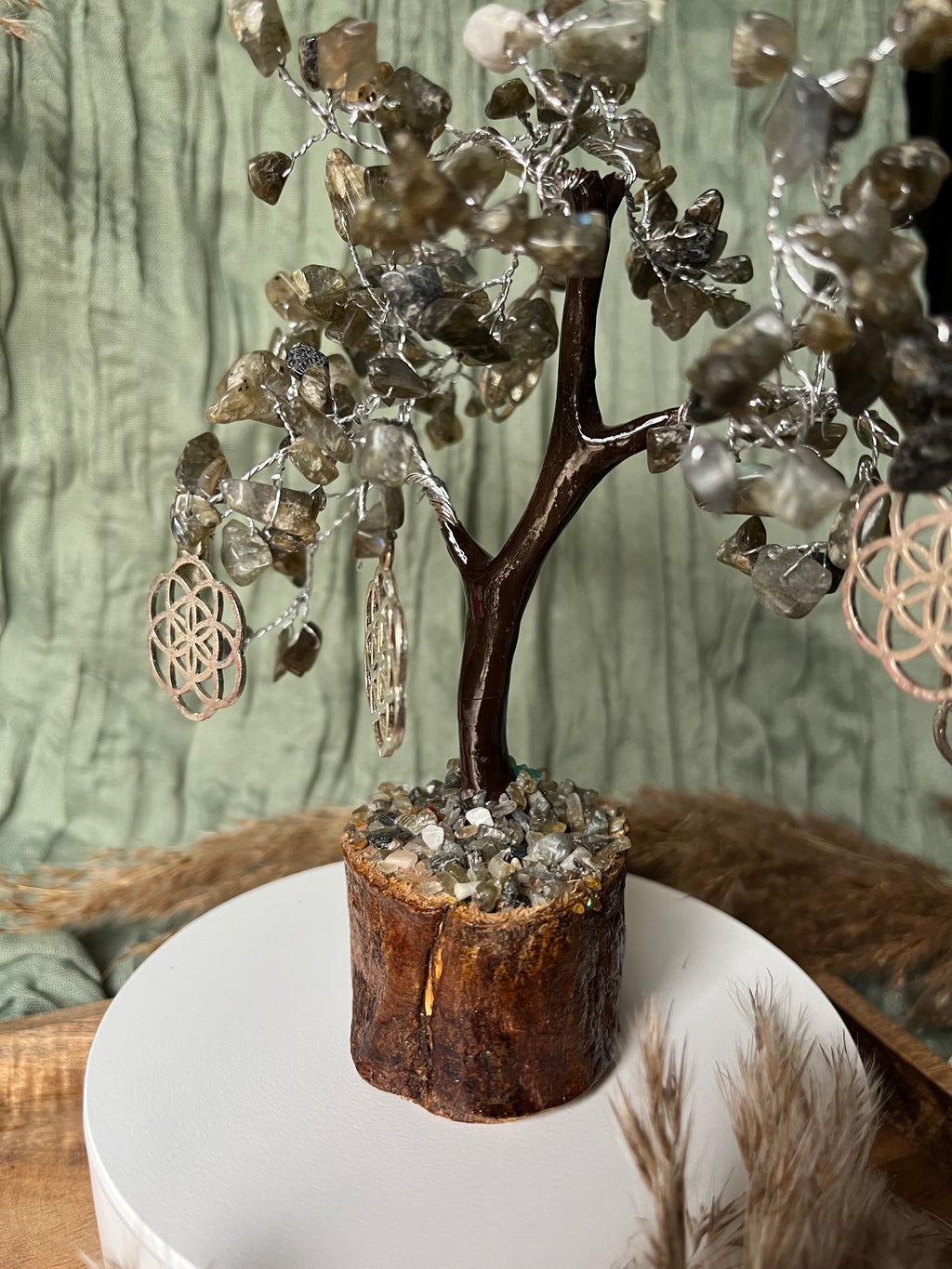 Arbre du Bonheur - PROTECTION - INTUITION - ÉLÉVATION INTÉRIEURE - Labradorite & Grains de vie