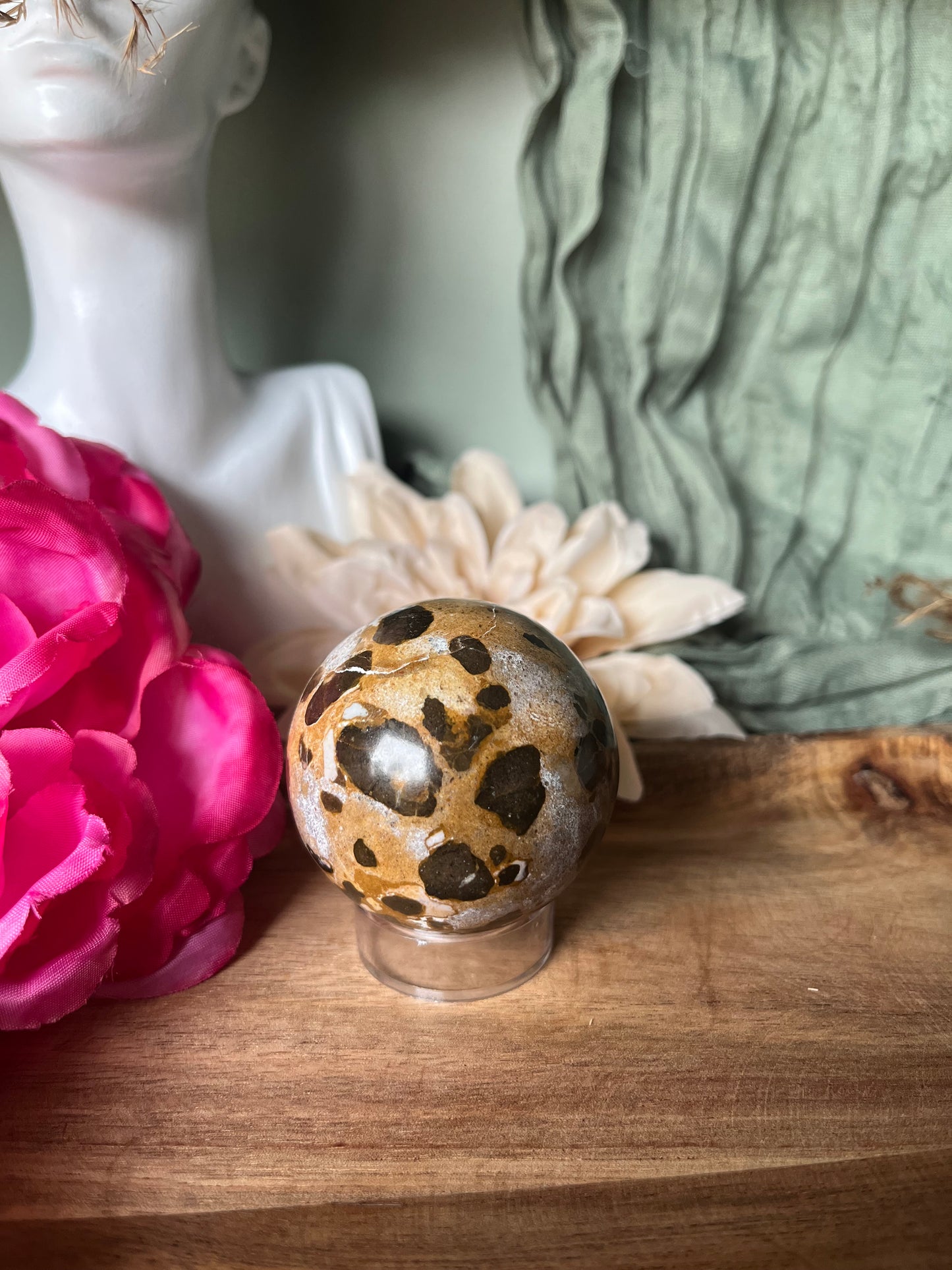 Sphère - VITALITÉ - ANCRAGE - FORCE INTÉRIEURE - Jaspe Léopard