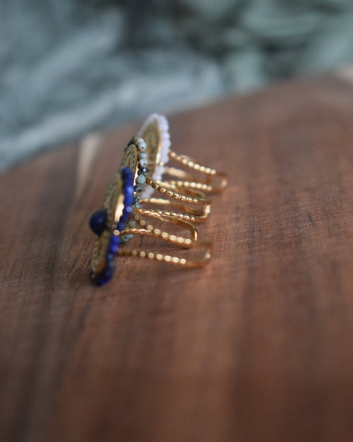 Bague en pierres naturelles - Acier inoxydable