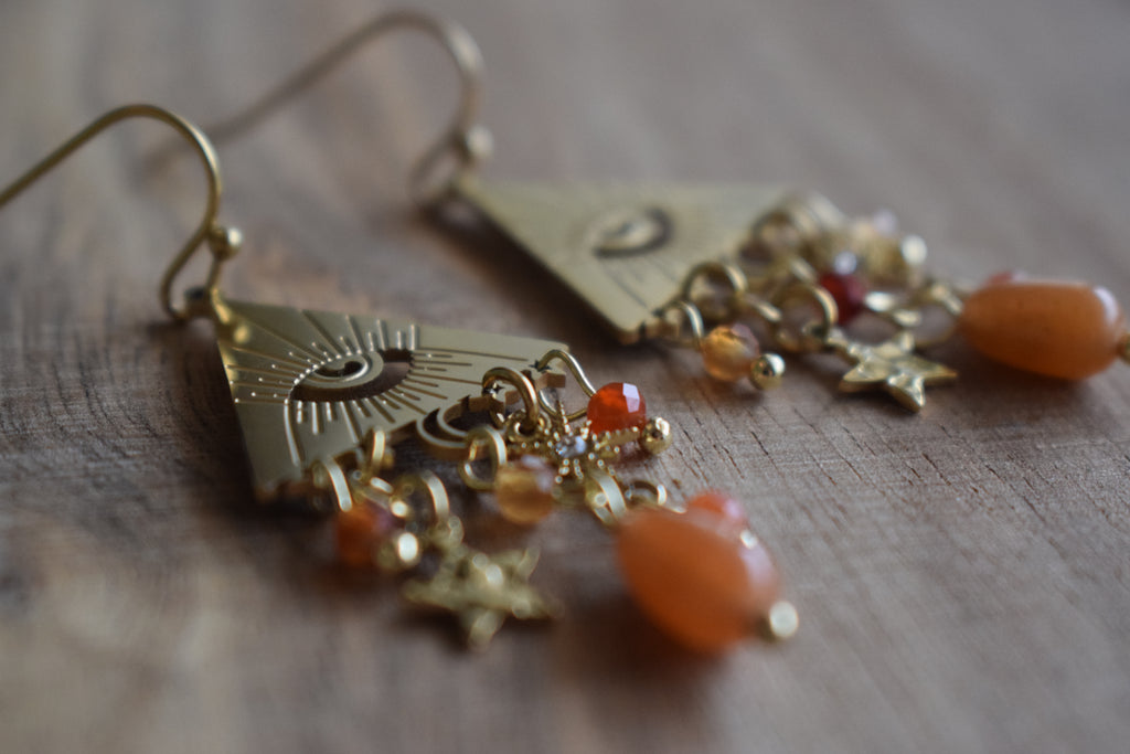 Boucles d'oreilles vitalité - Cornaline