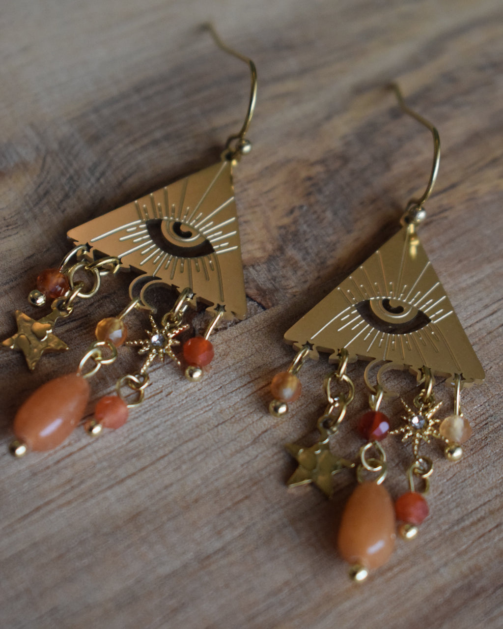 Boucles d'oreilles vitalité - Cornaline