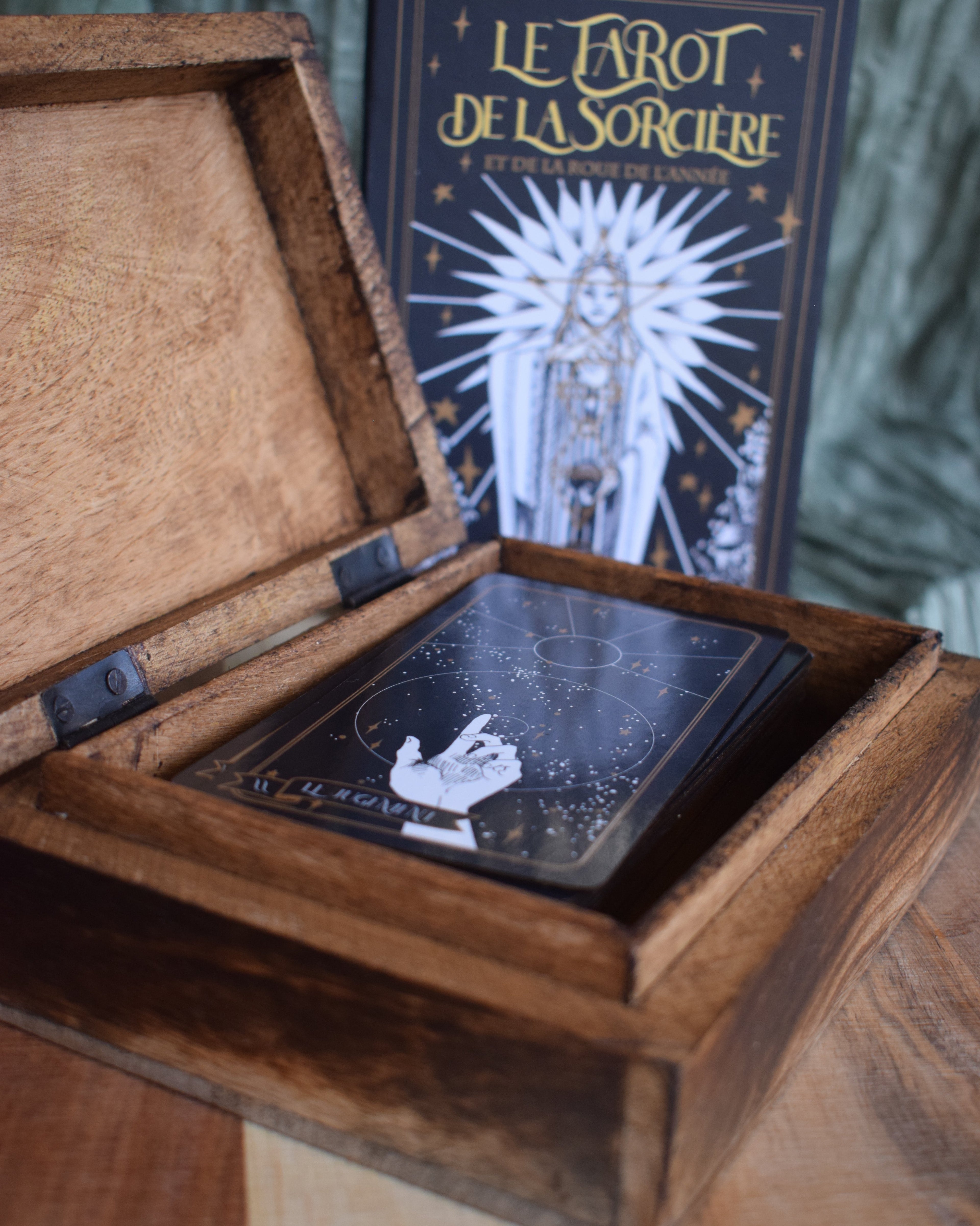 Boîte de rangement en bois - Tarot & Oracle
