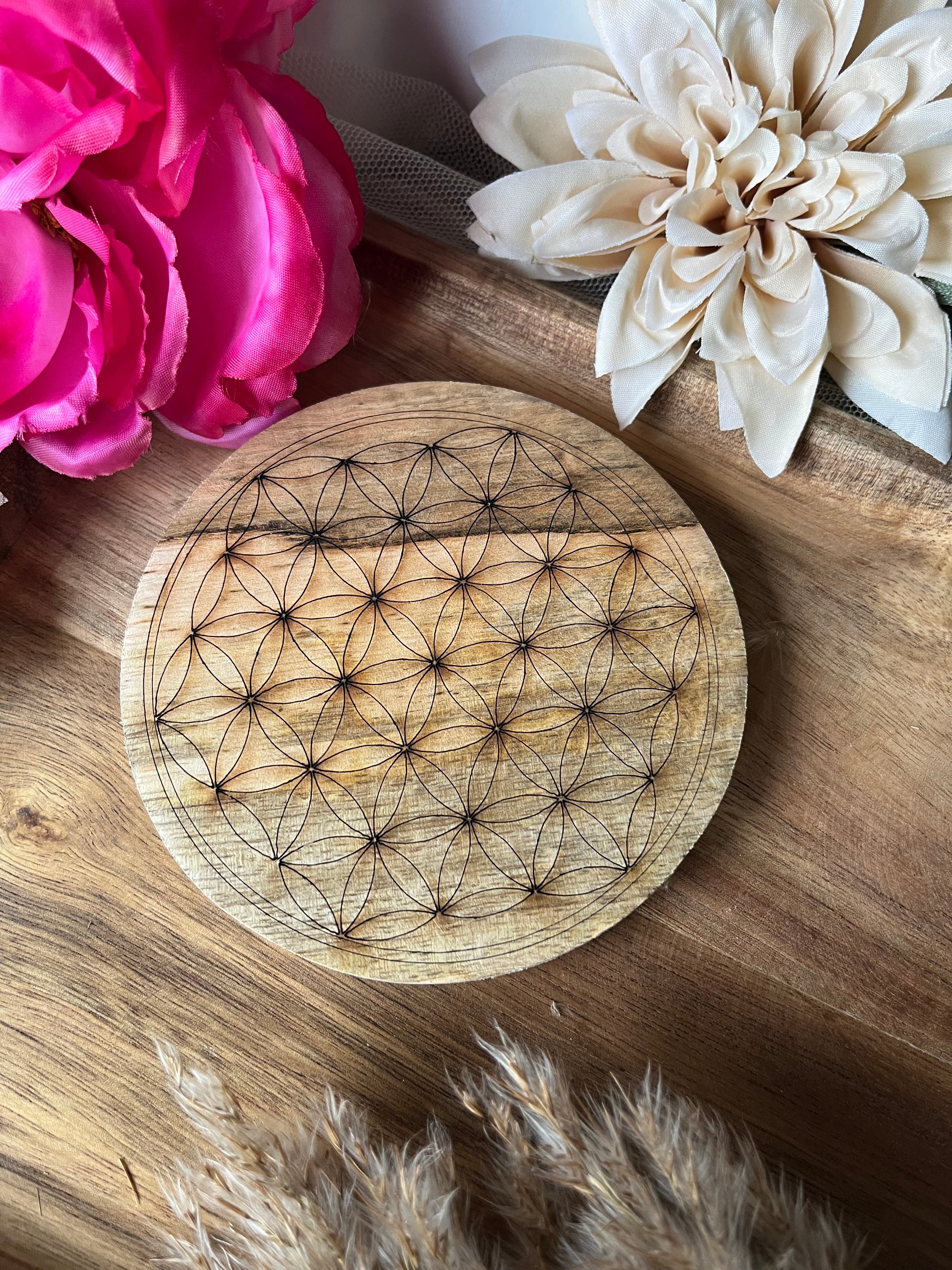 Plaque en bois - FLEUR DE VIE