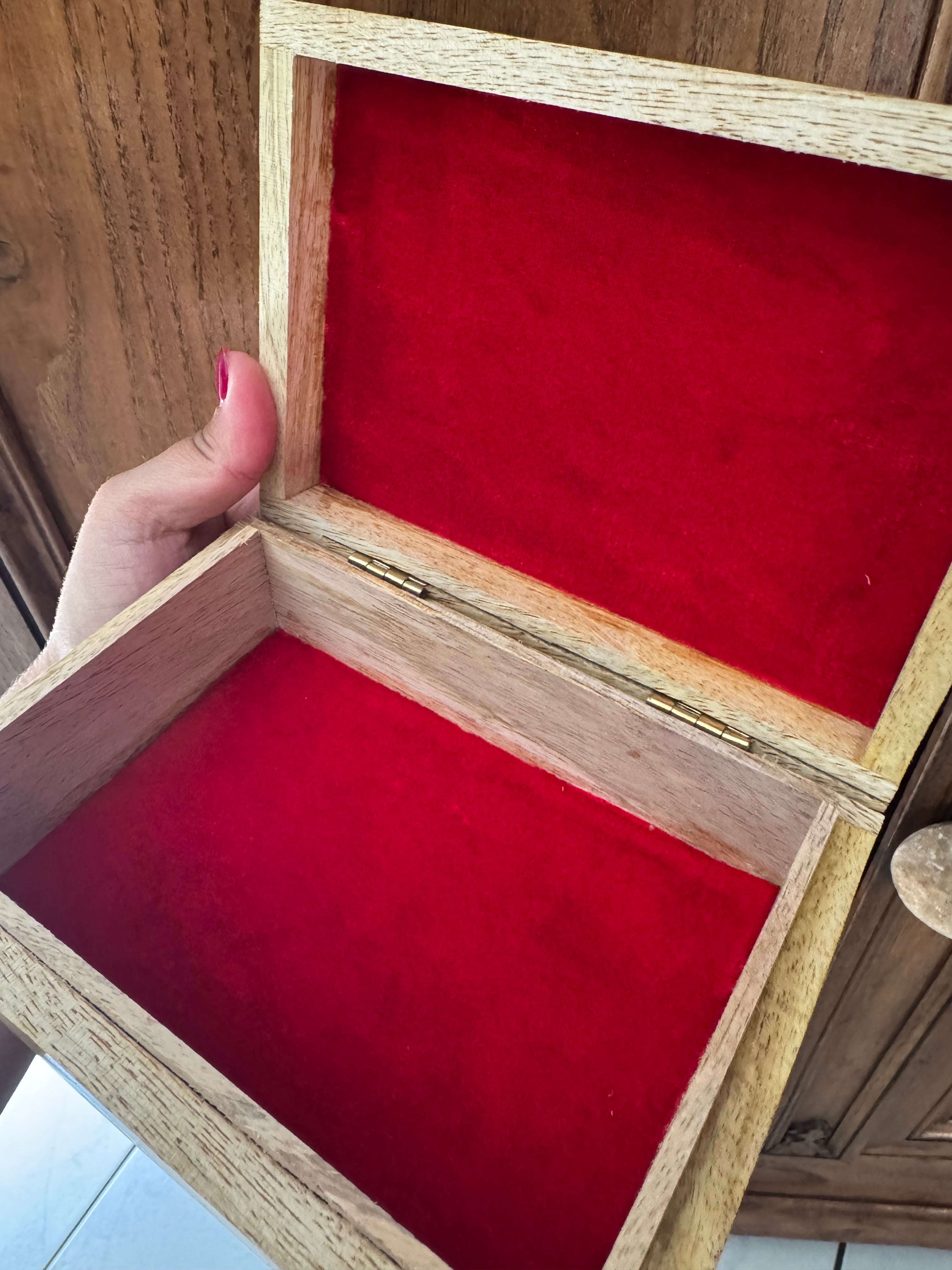 Boîte de rangement en bois - Arbre de vie