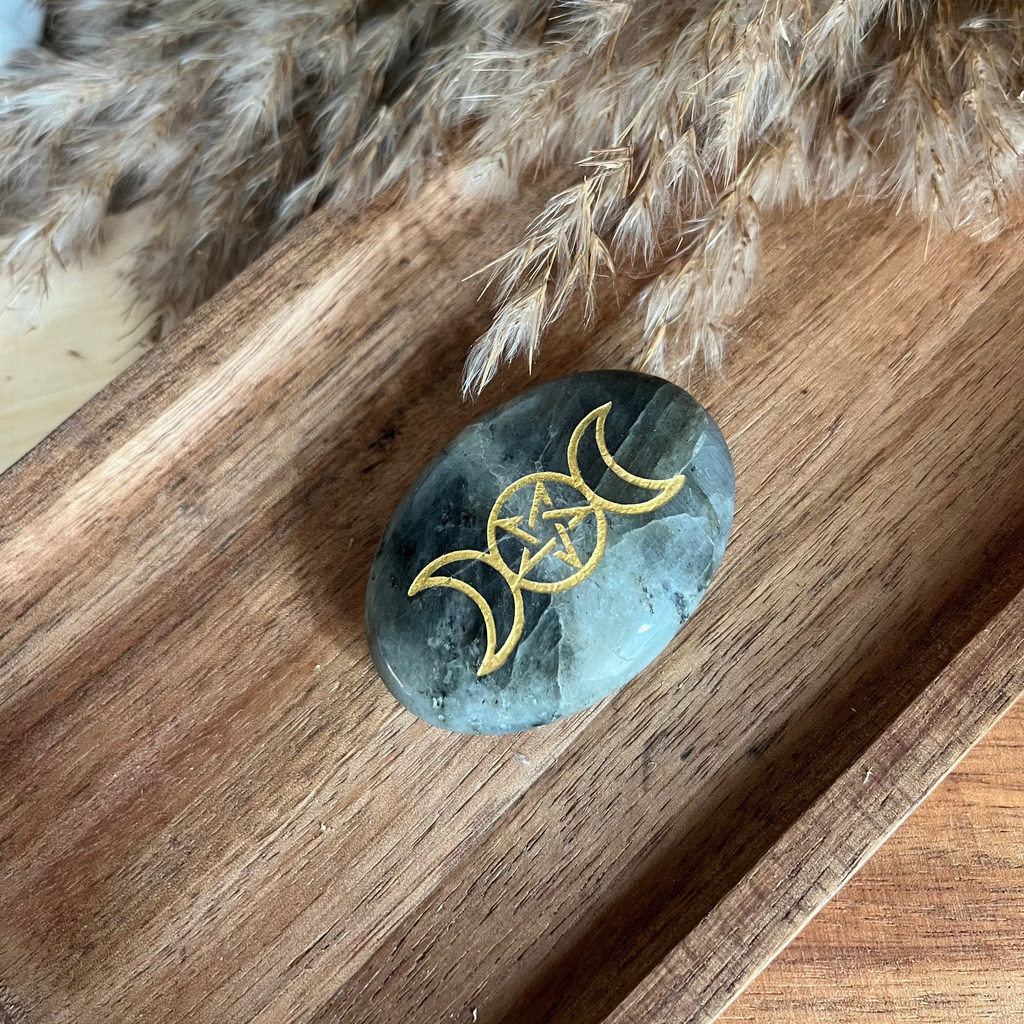 Galet Labradorite - Triple lune