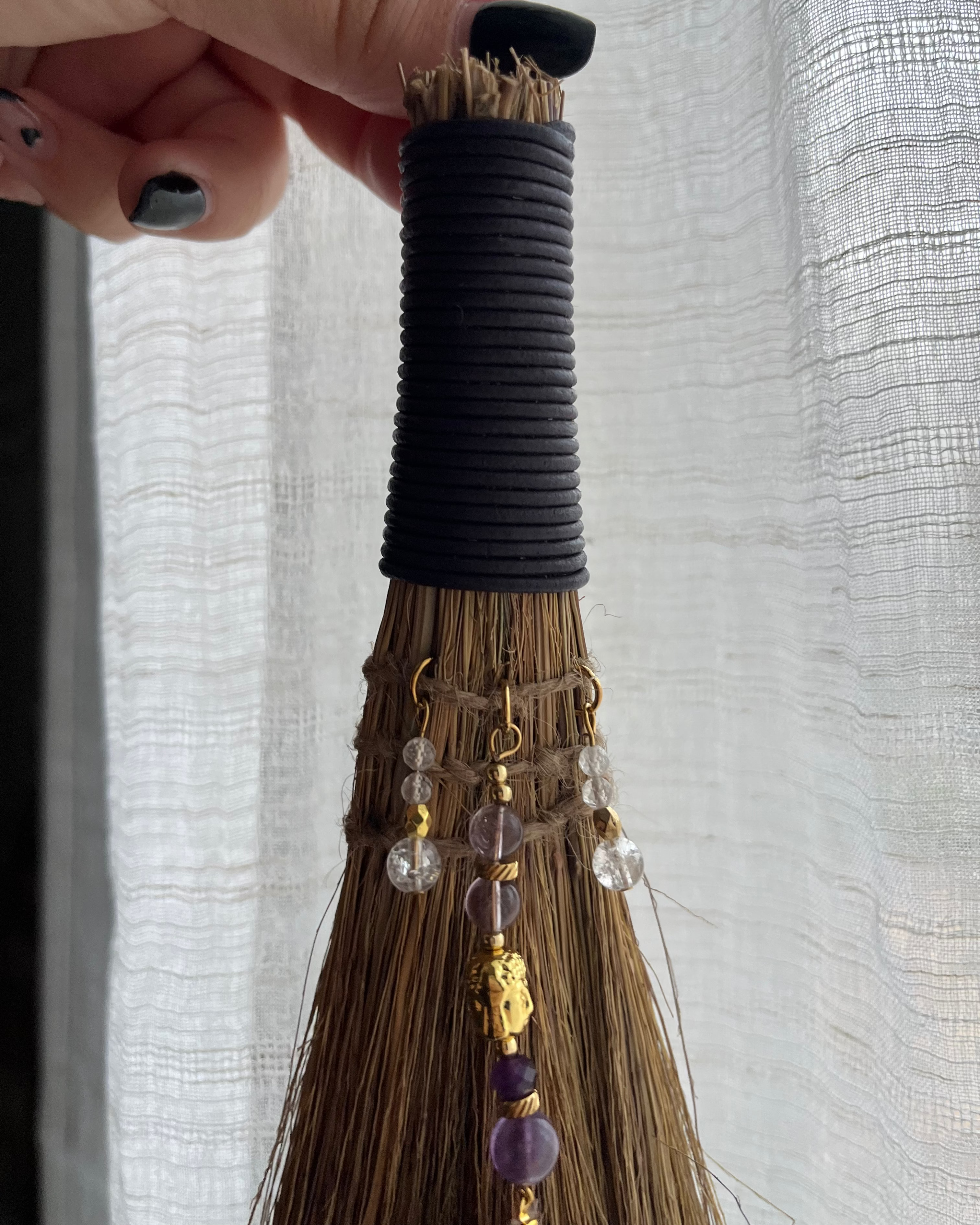 Balai Rituel - Améthyste & Cristal de roche