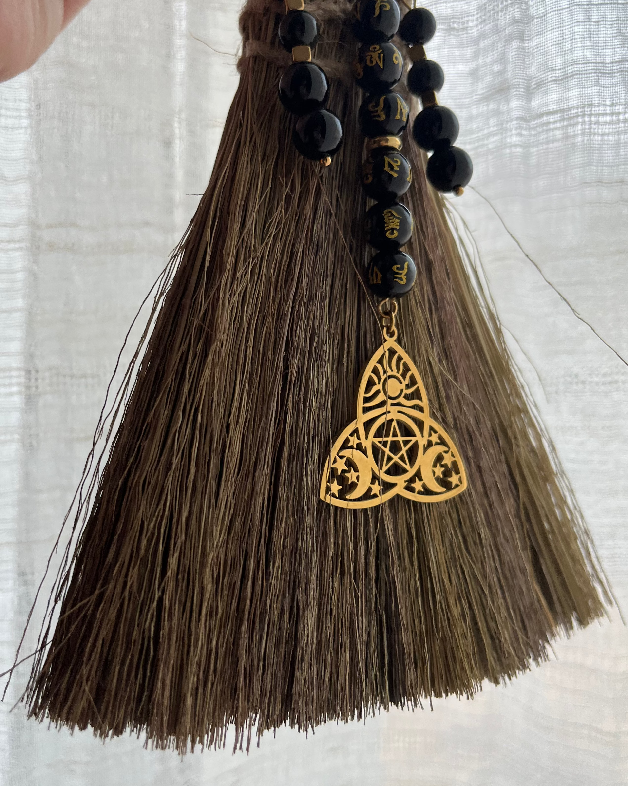 Balai Rituel - Obsidienne & Obsidienne céleste