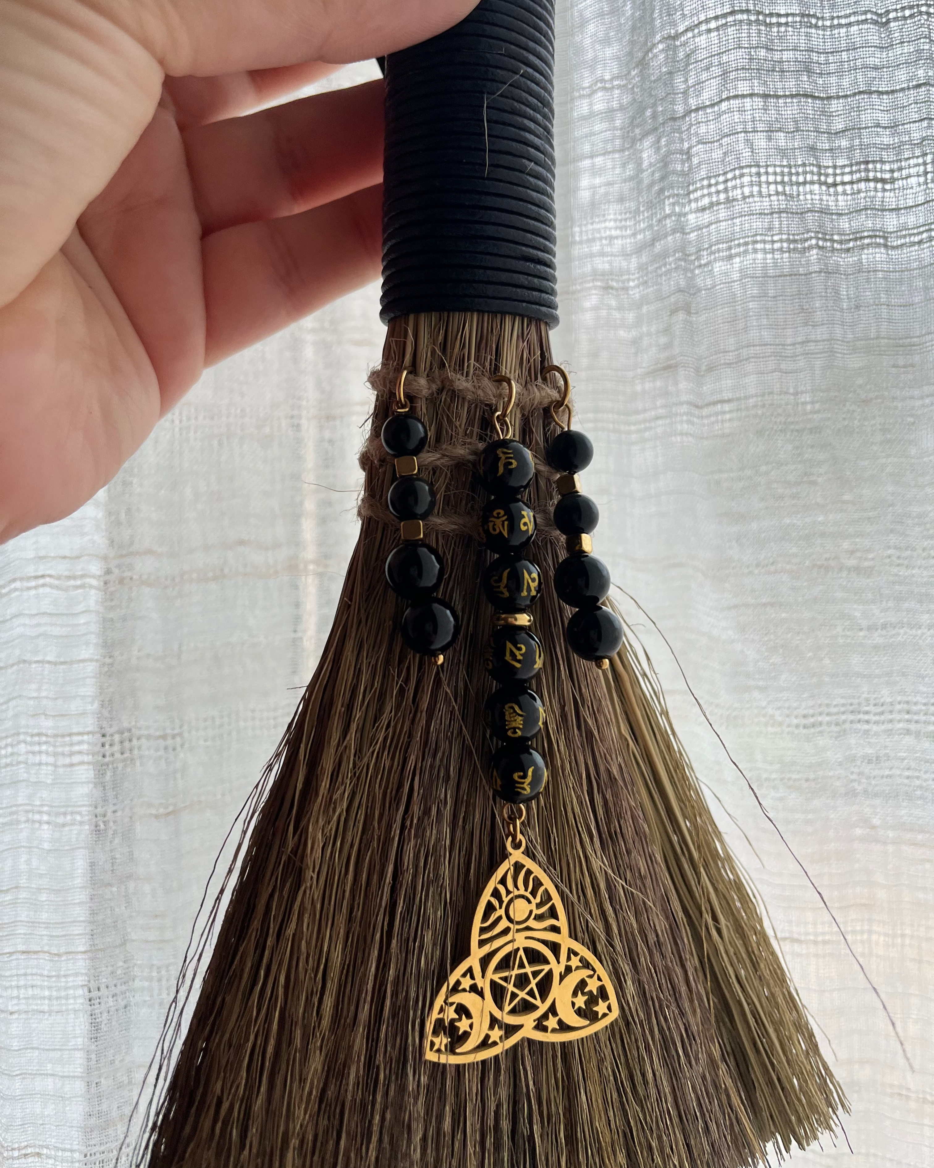 Balai Rituel - Obsidienne & Obsidienne céleste