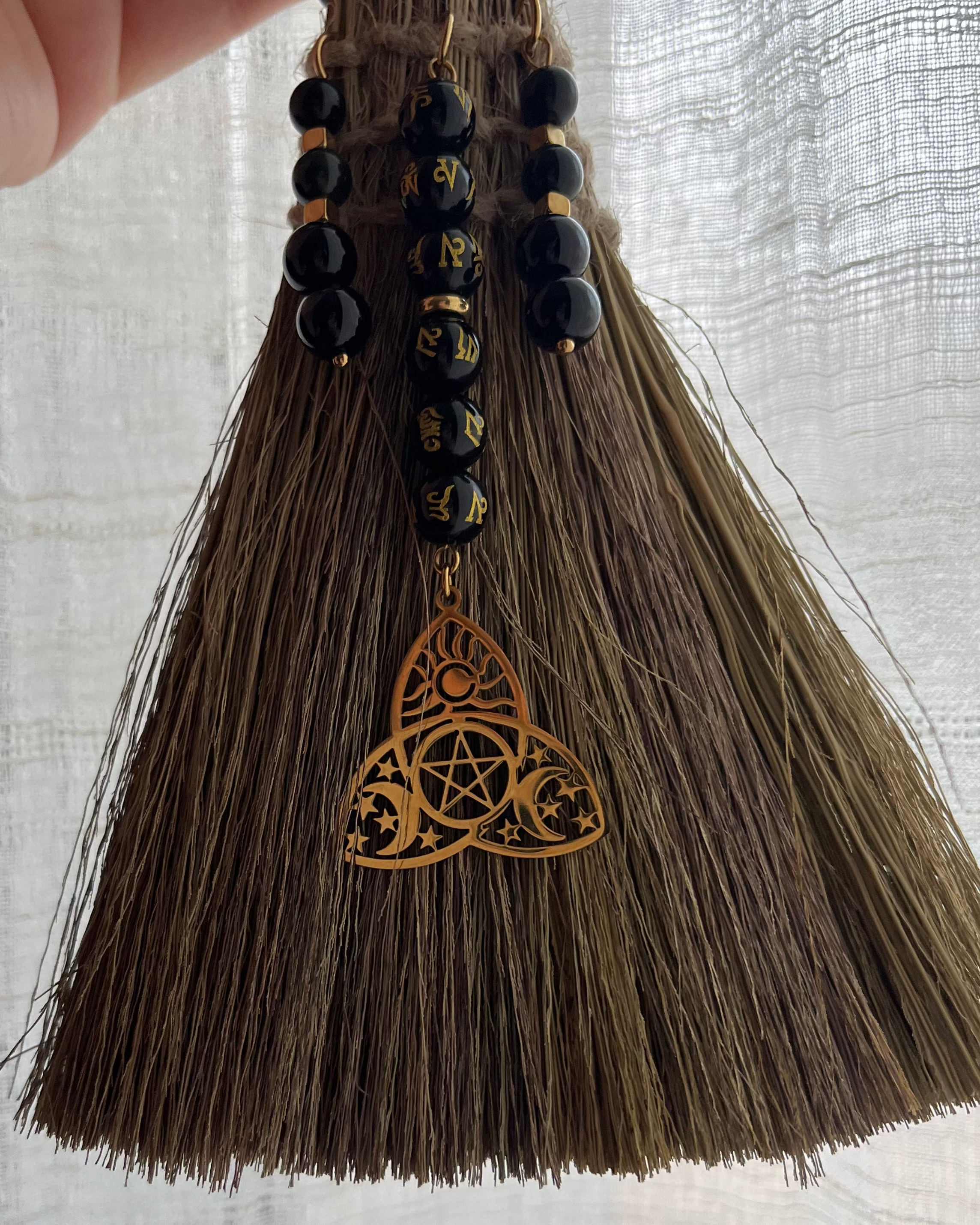 Balai Rituel - Obsidienne & Obsidienne céleste