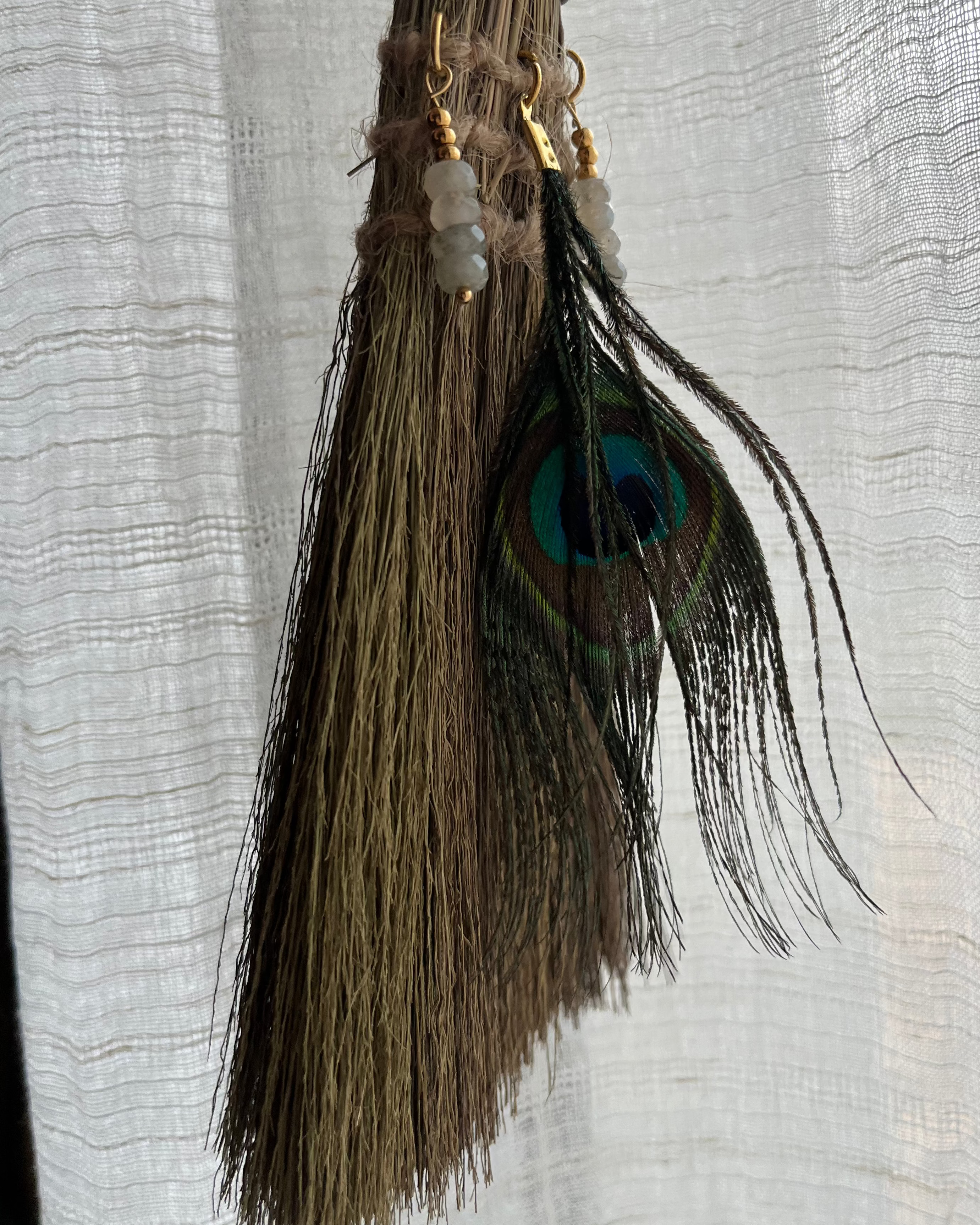 Balai Rituel - Labradorite & Plume de Paon