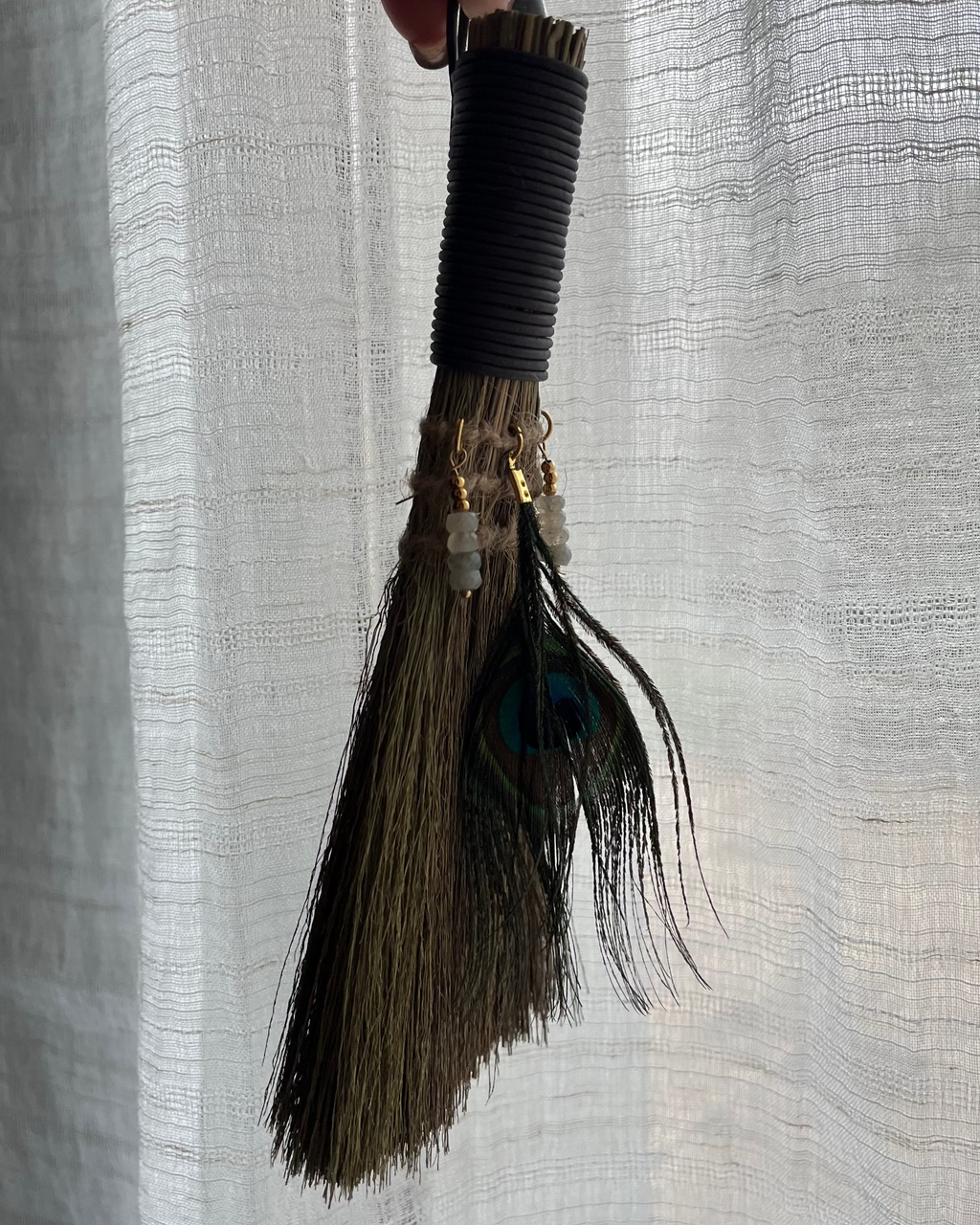 Balai Rituel - Labradorite & Plume de Paon