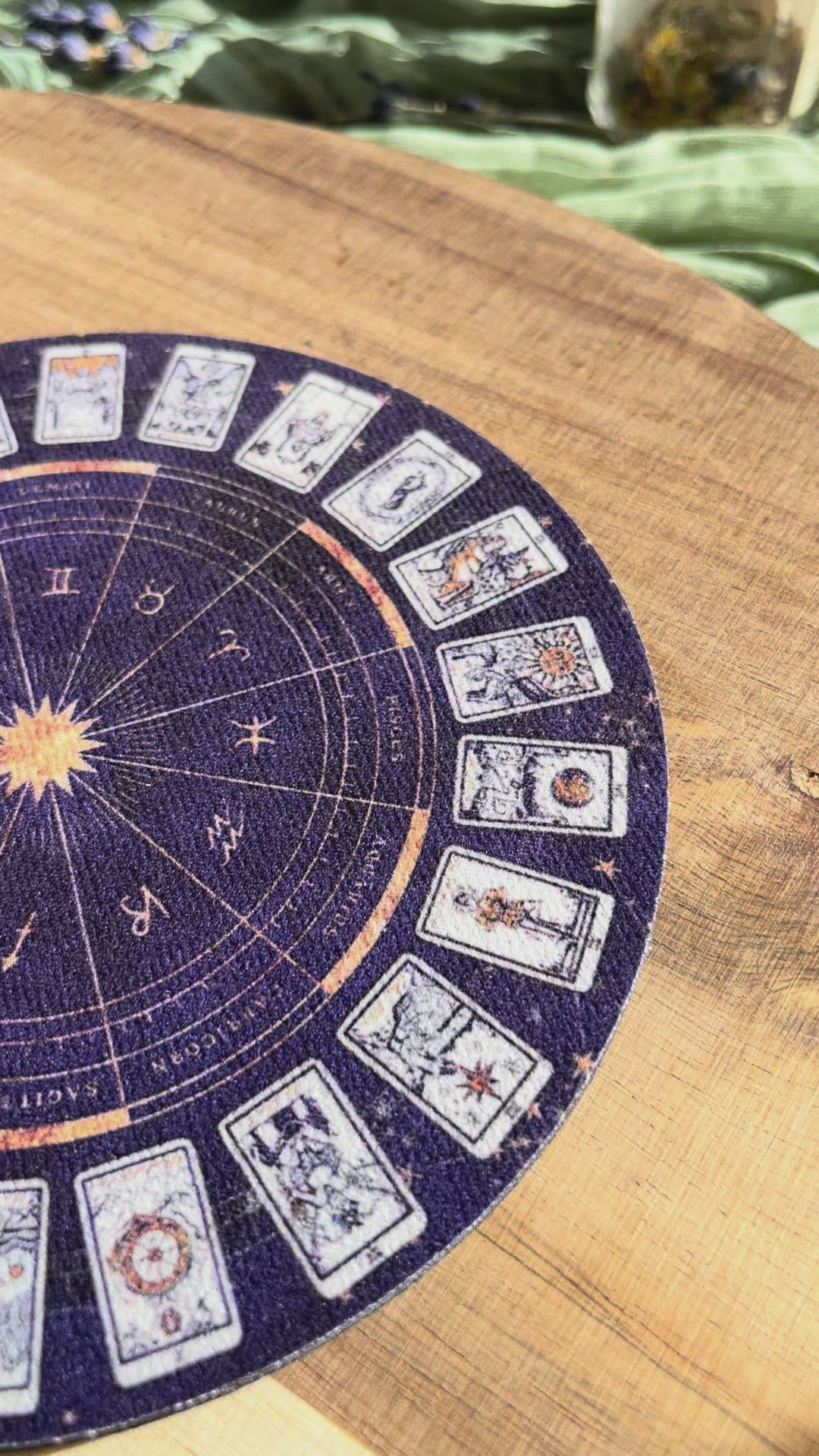 Tapis de pendule - Tarot & signes astrologique