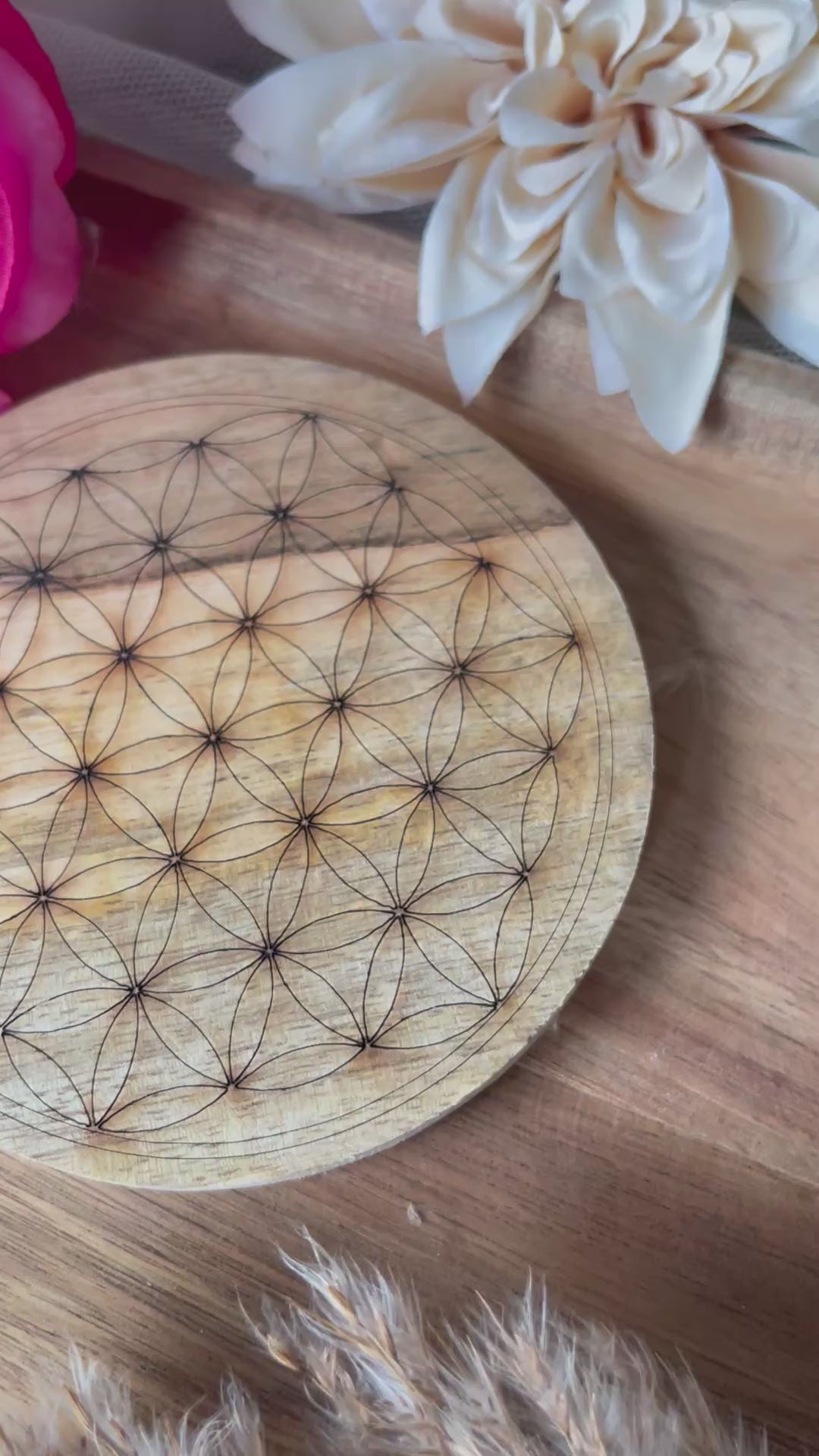 Plaque en bois - FLEUR DE VIE