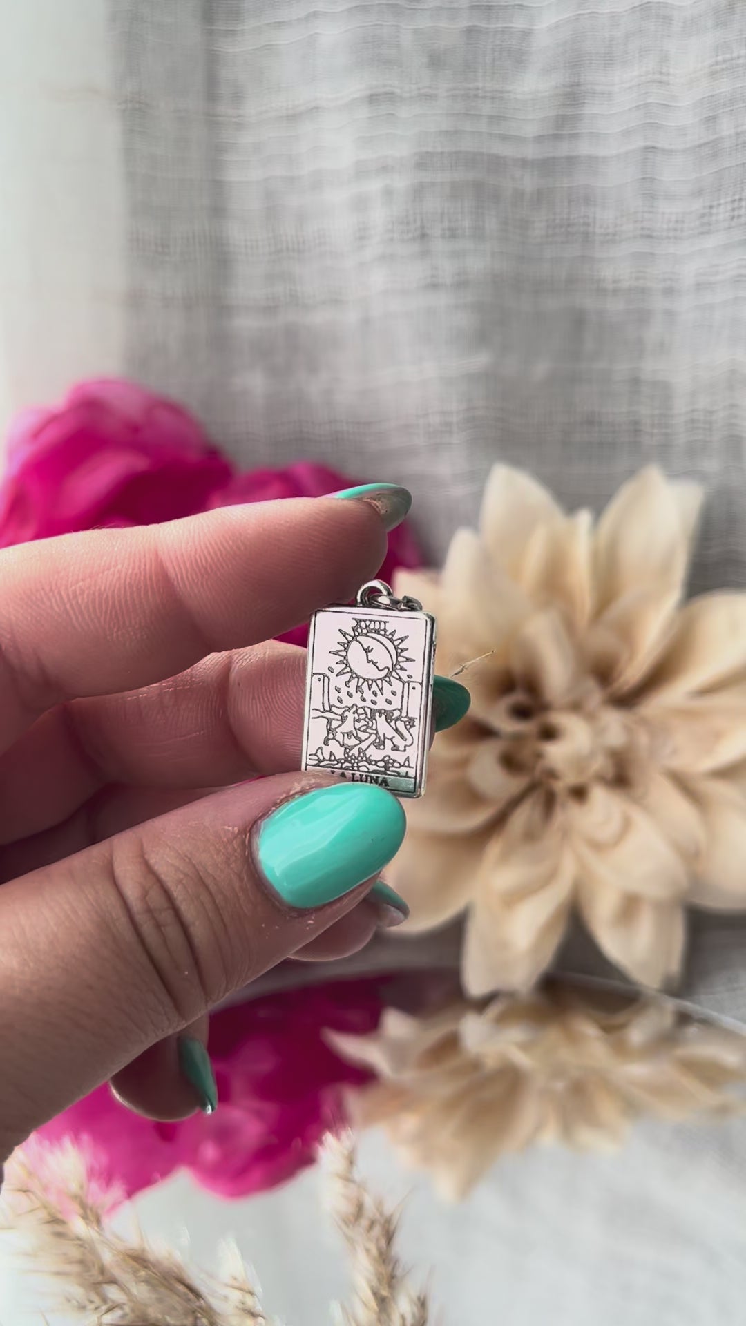 Pendentif Mini carte de tarot "La luna"