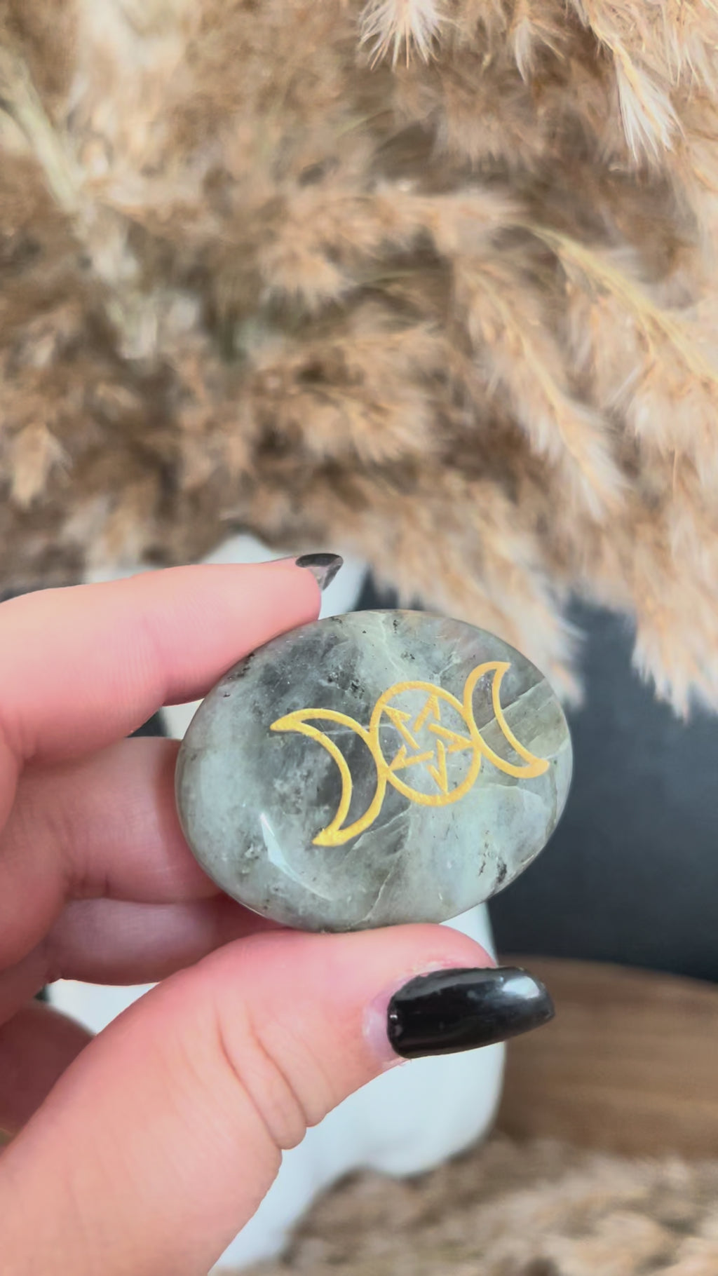 Galet Labradorite - Triple lune