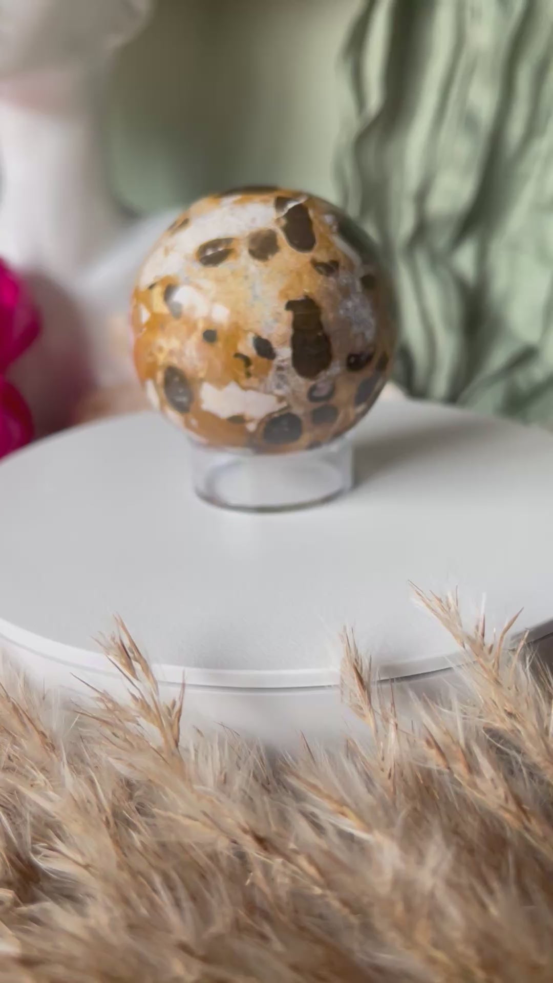 Sphère - VITALITÉ - ANCRAGE - FORCE INTÉRIEURE - Jaspe Léopard