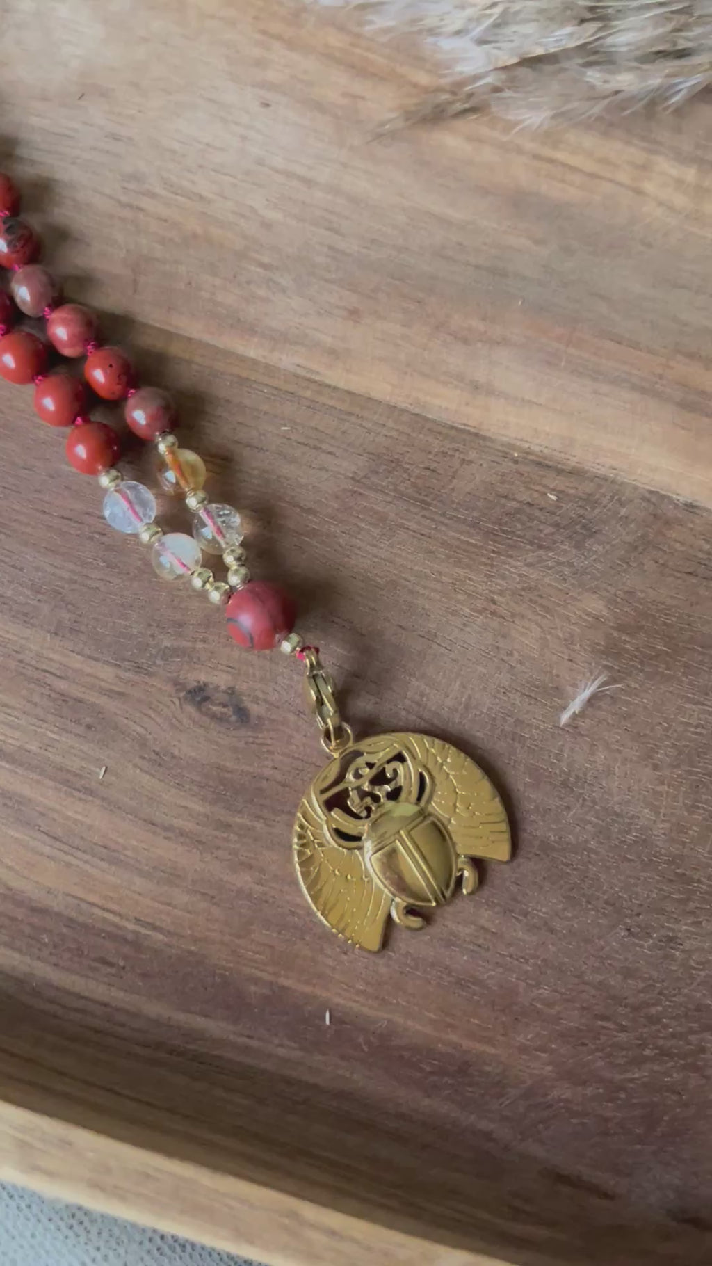 Mala « Souffle Vital » - ÉNERGIE - ANCRAGE - ÉLAN - Jaspe rouge - Citrine