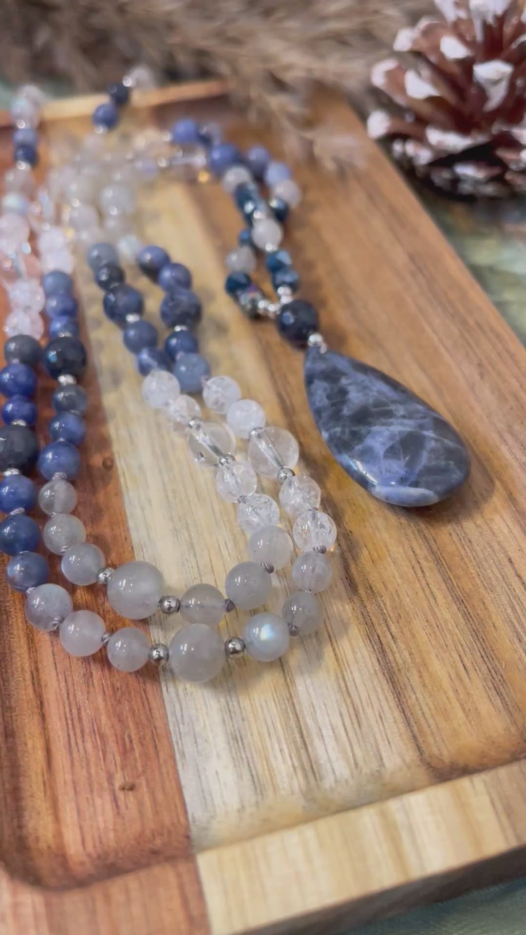 Mala « Gardien Bleu » - GUIDANCE - PROTECTION - CLARTÉ - Sodalite - Labradorite - Cristal de roche